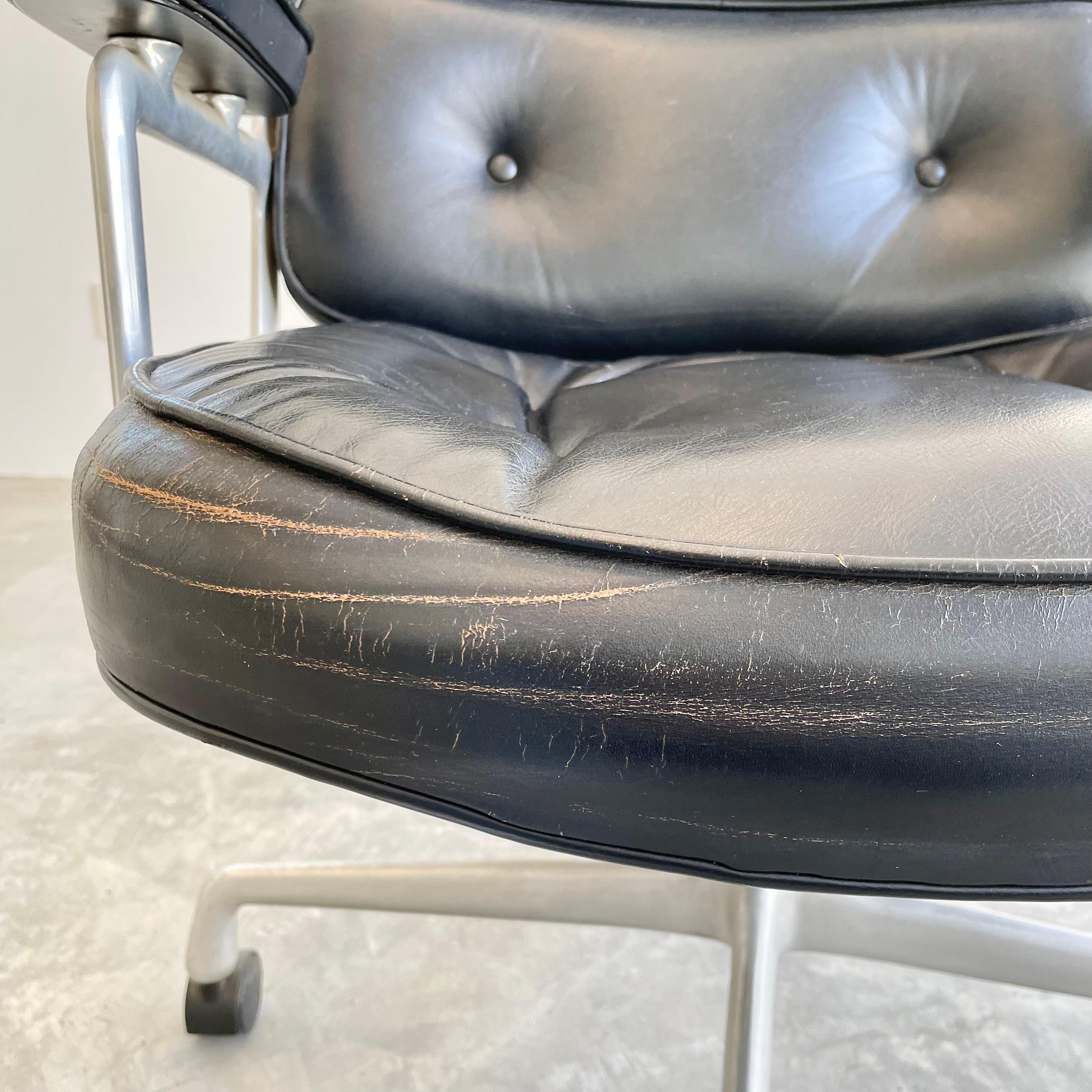Eames Time Life Chair in Black Leather for Herman Miller, 1970s USA 7