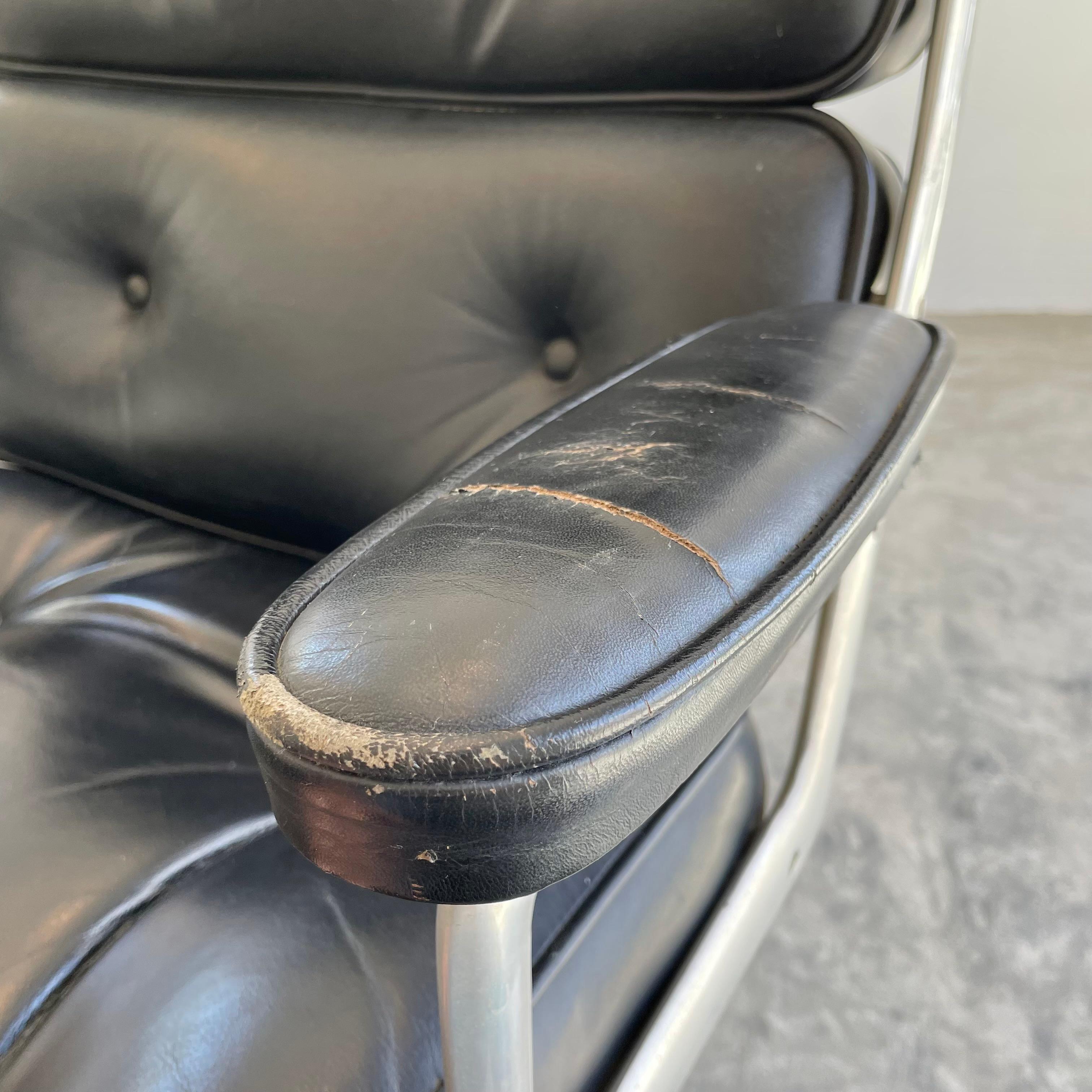 Eames Time Life Chair in Black Leather for Herman Miller, 1970s USA 9