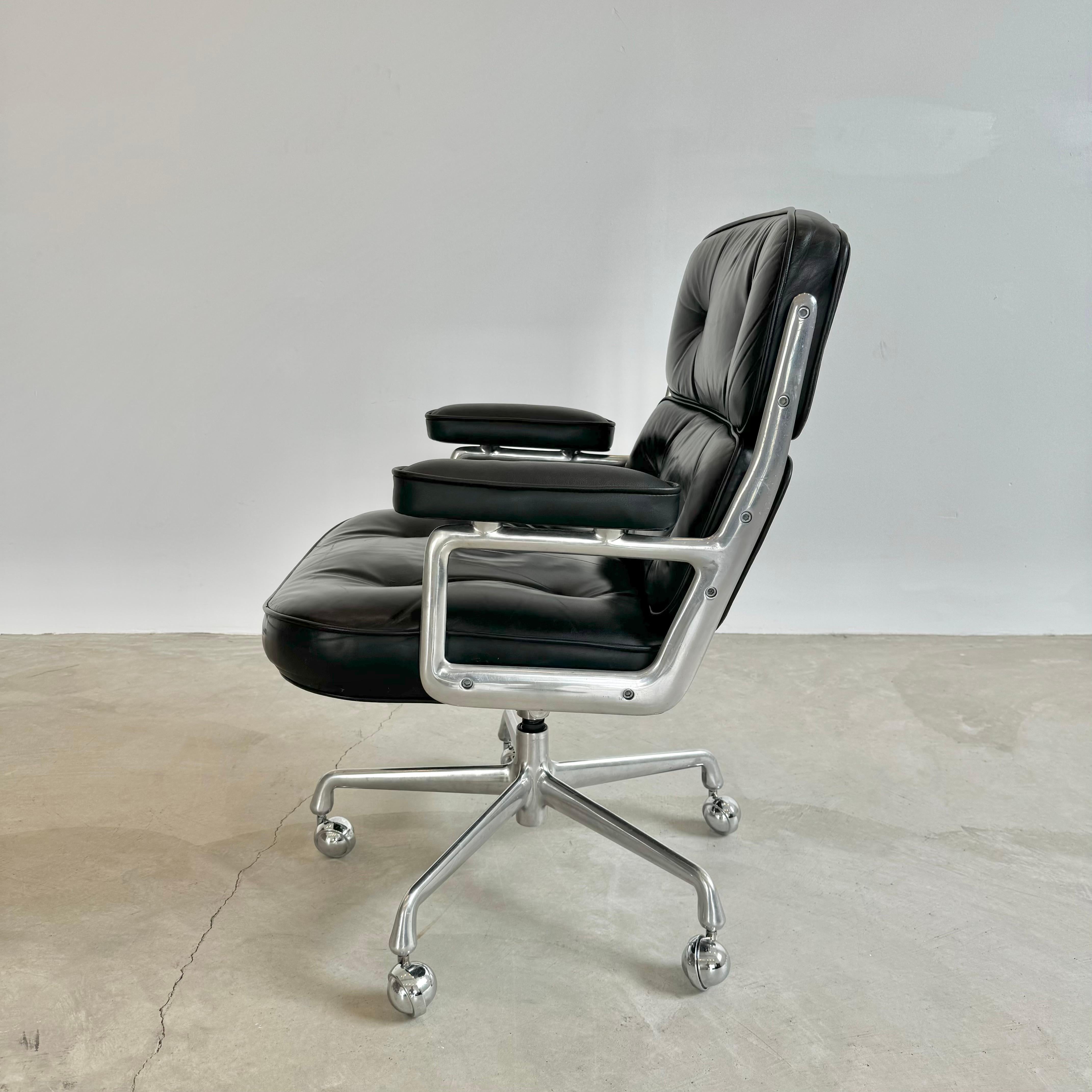 Silla Eames Time Life de cuero negro para Herman Miller, años 1980 EE.UU. 3