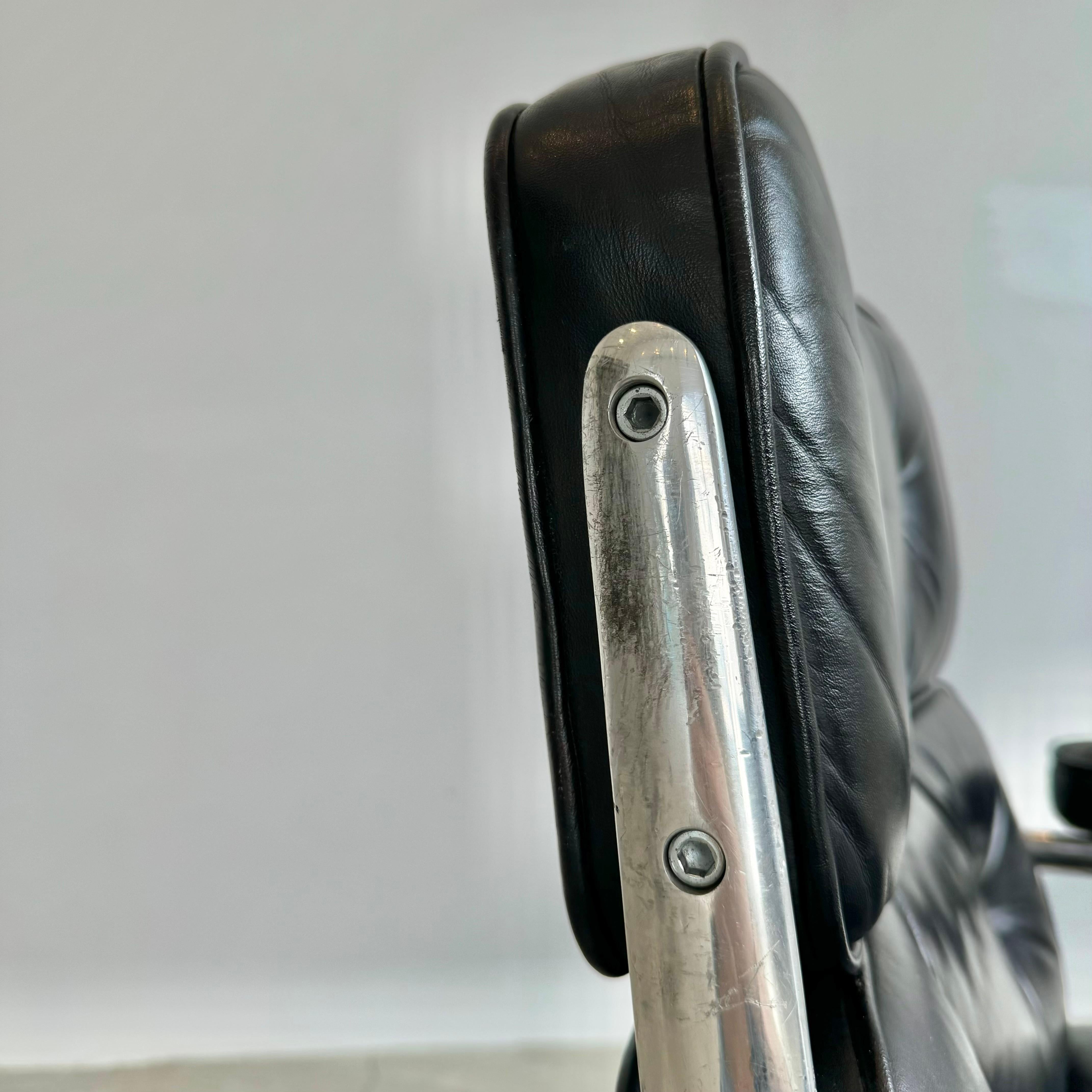 Silla Eames Time Life de cuero negro para Herman Miller, años 1980 EE.UU. 6