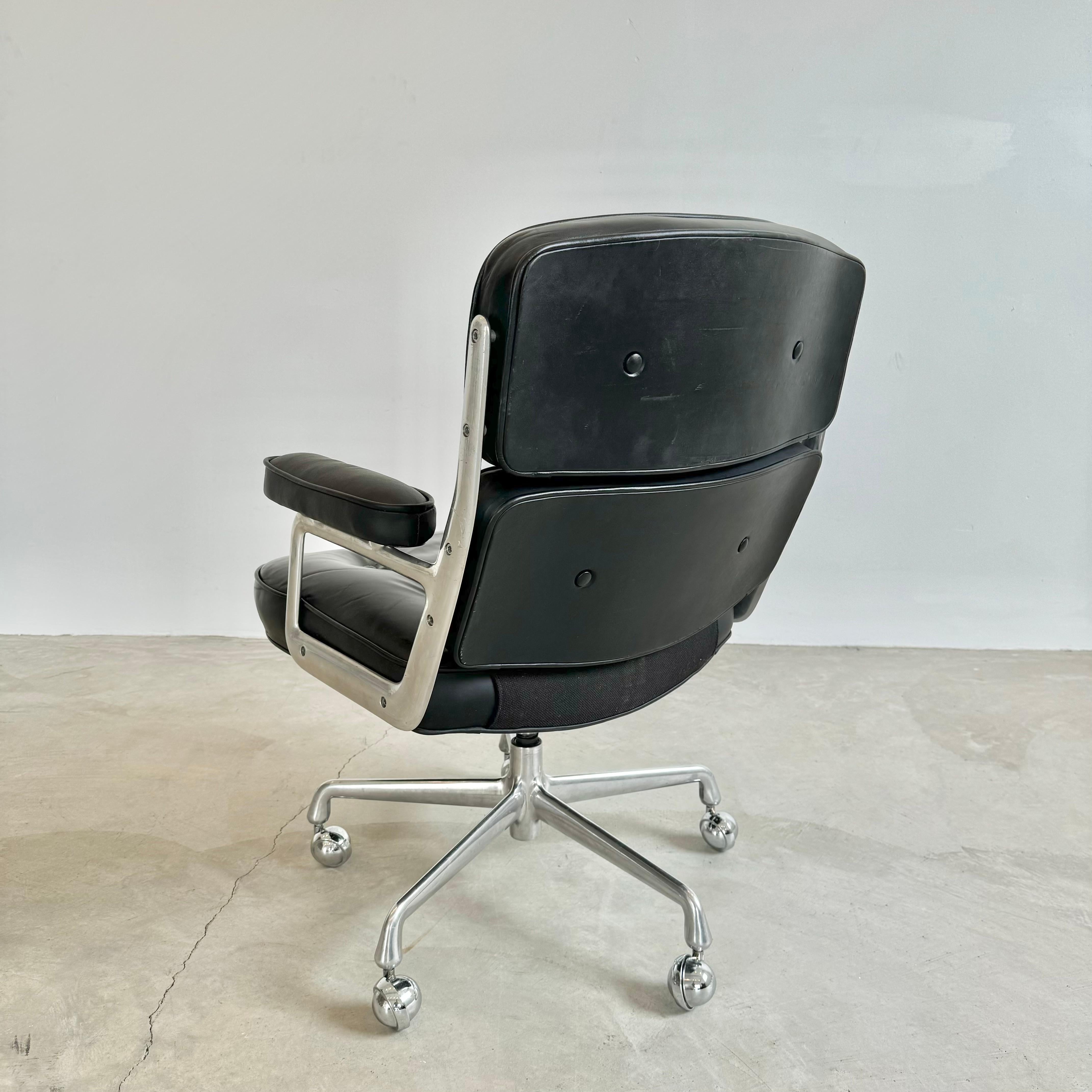 Silla Eames Time Life de cuero negro para Herman Miller, años 1980 EE.UU. 2