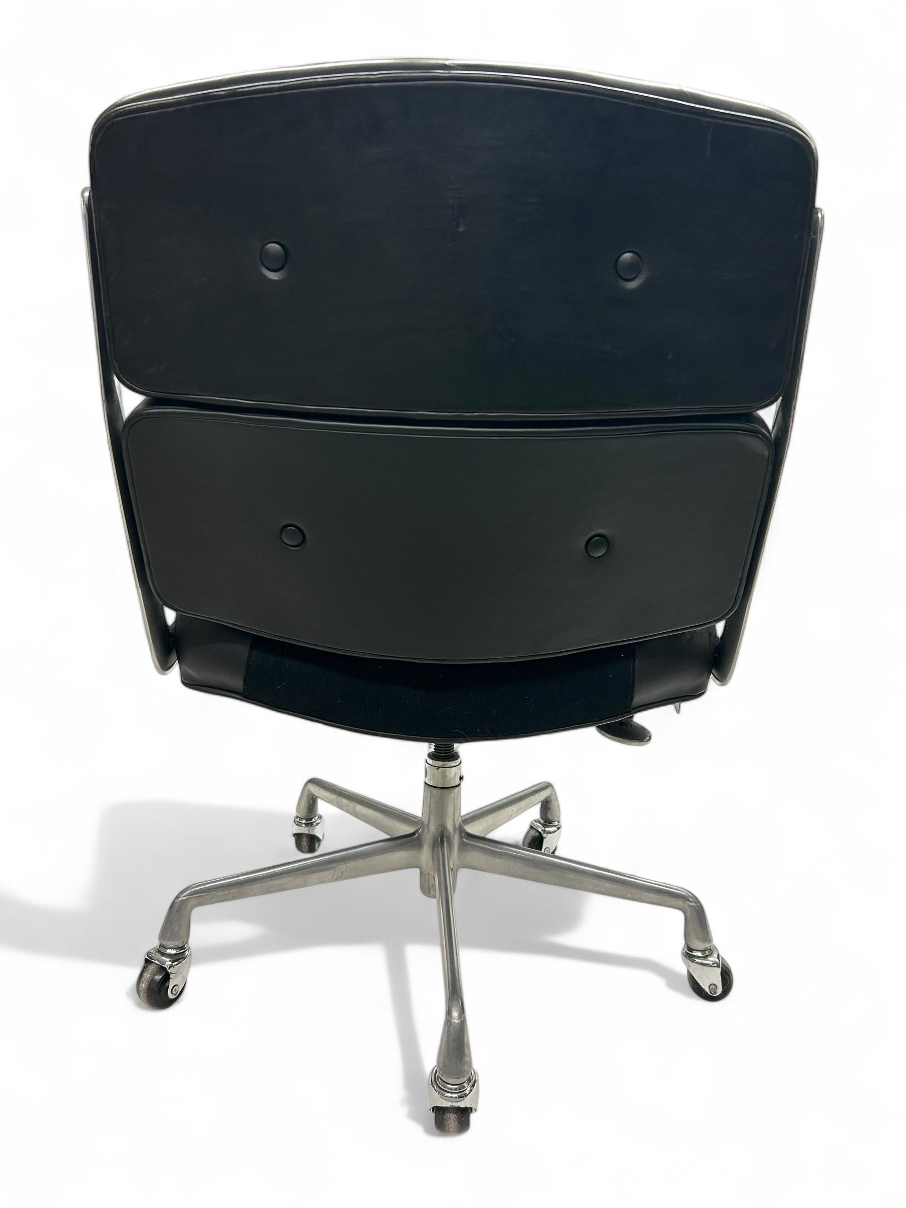 Eames Time Life Chair in Black Leather for Herman Miller, 1980s USA For Sale 1