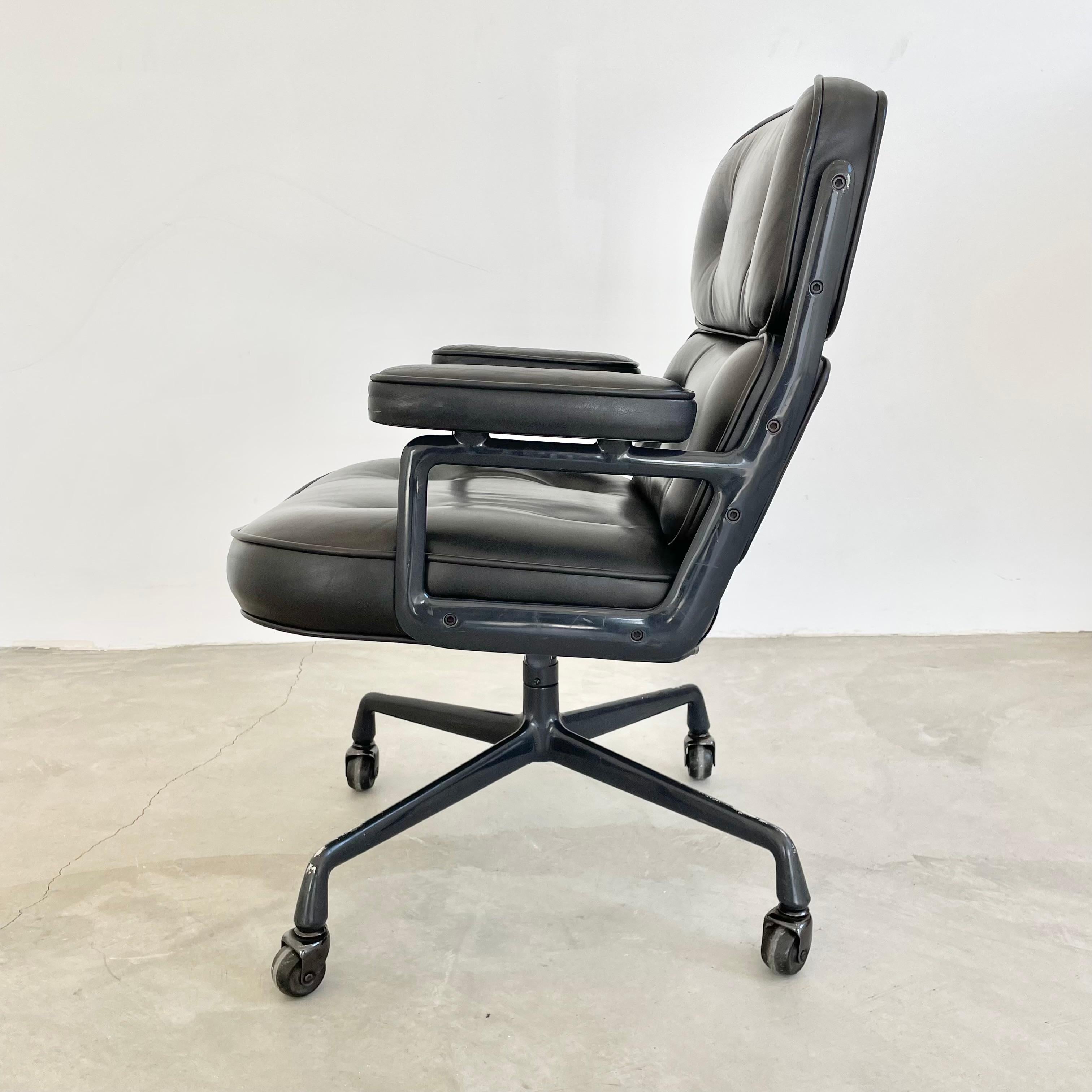 Eames Time Life Chair in Black Leather for Herman Miller, 1984 USA 1