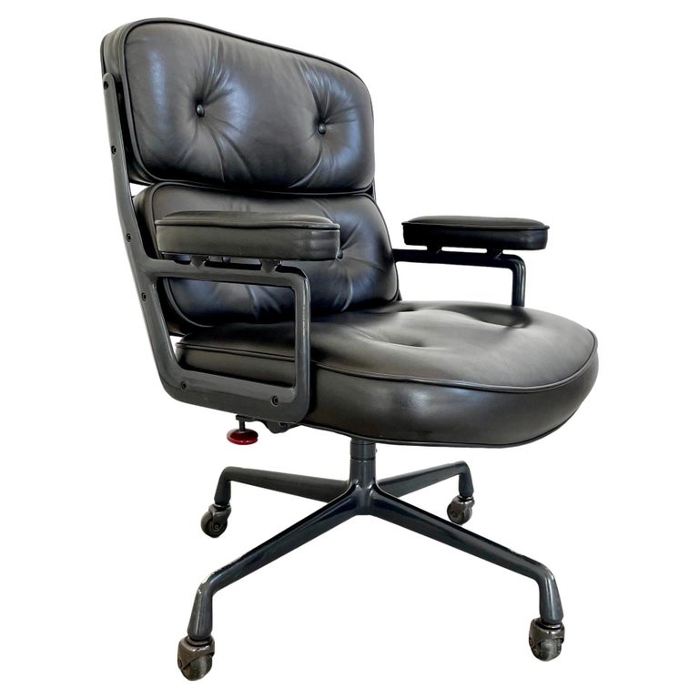Eames Time Life Chair in Black Leather for Herman Miller, 1984 USA For Sale