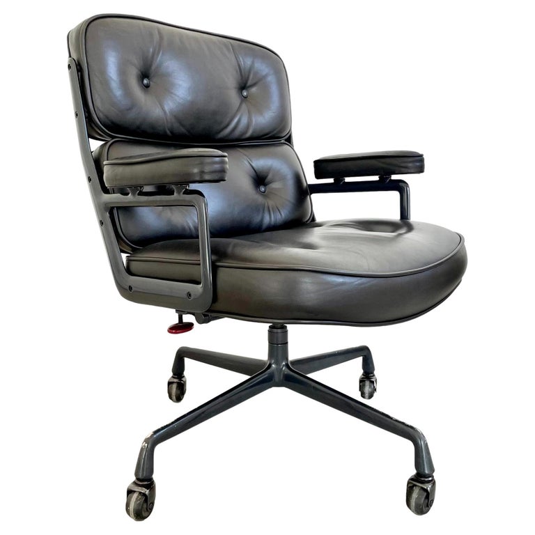 Eames Time Life Chair in Black Leather for Herman Miller, 1984 USA For Sale