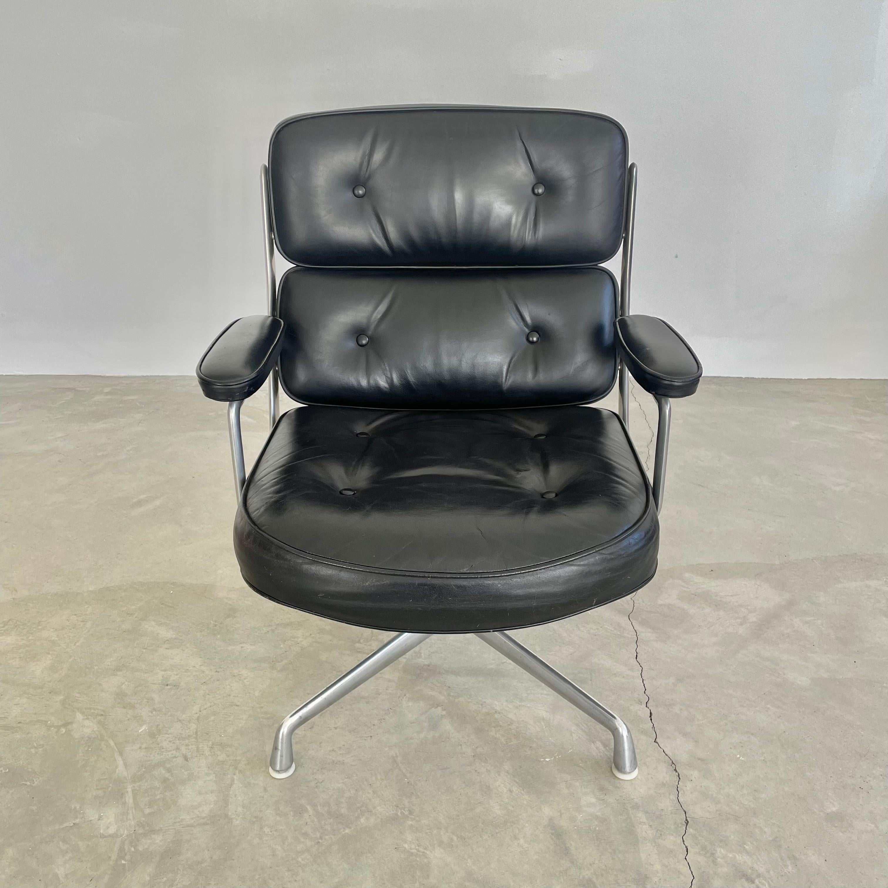 Eames Time Life Chair in Black Leather for Herman Miller, 1990s USA 3