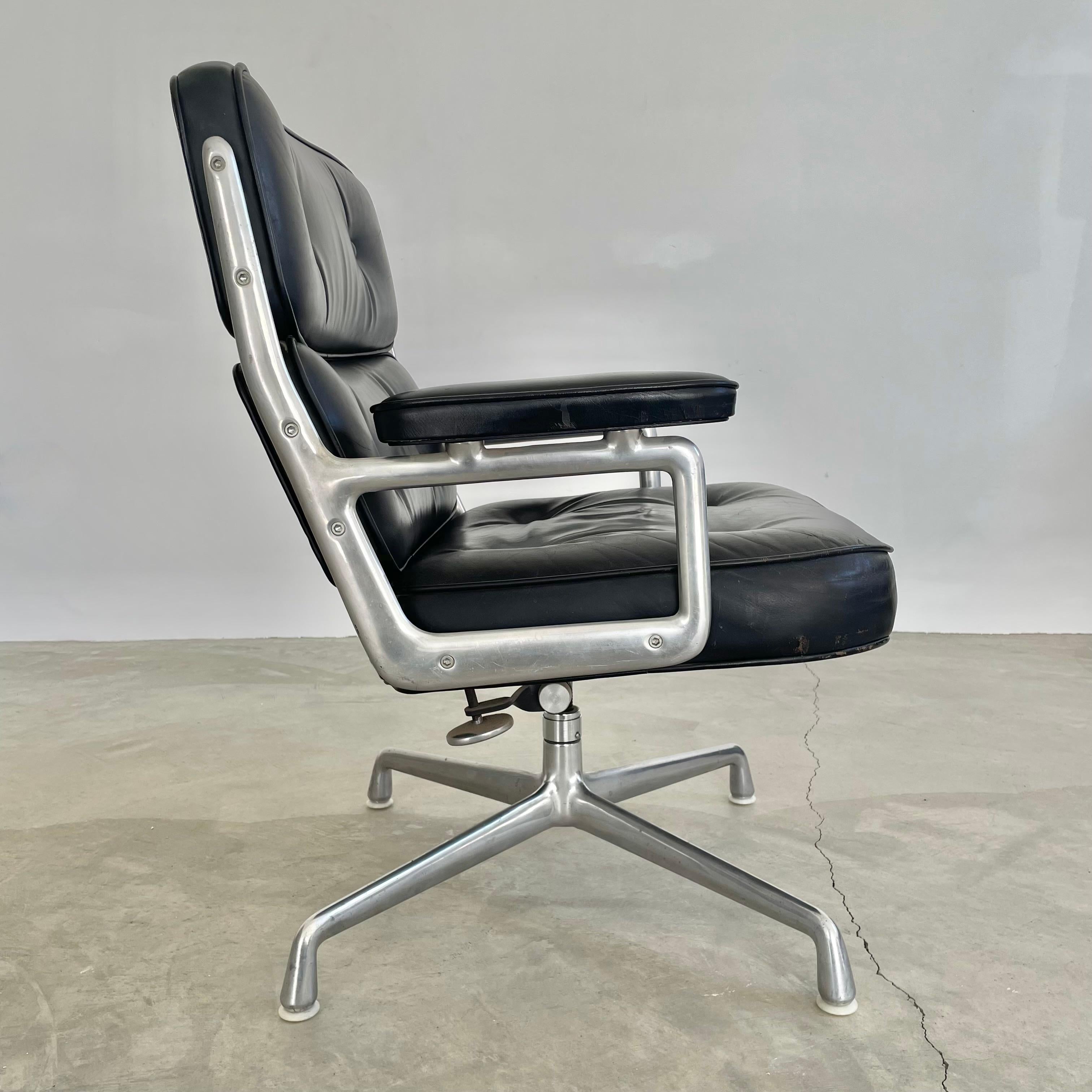 American Eames Time Life Chair in Black Leather for Herman Miller, 1990s USA
