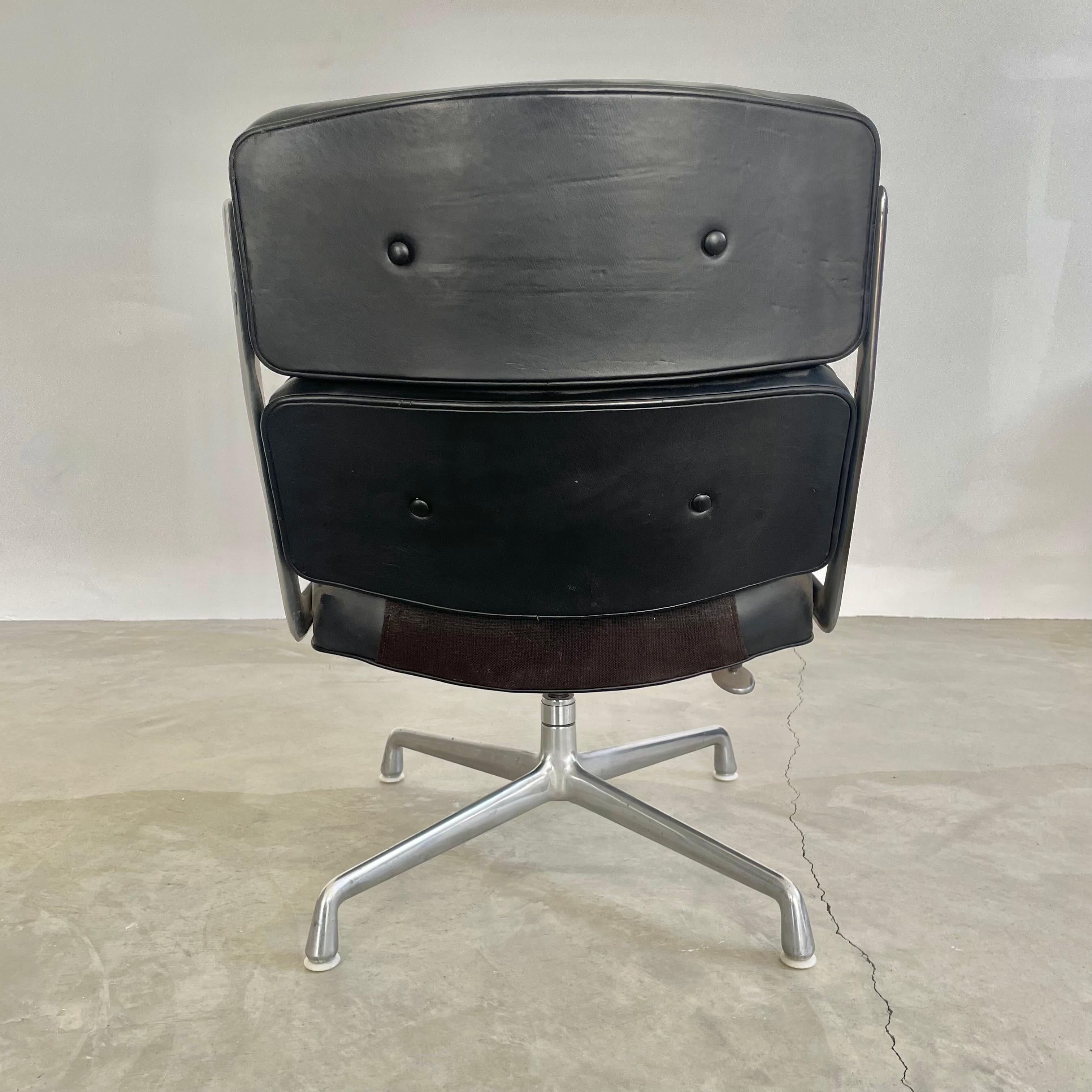Late 20th Century Eames Time Life Chair in Black Leather for Herman Miller, 1990s USA