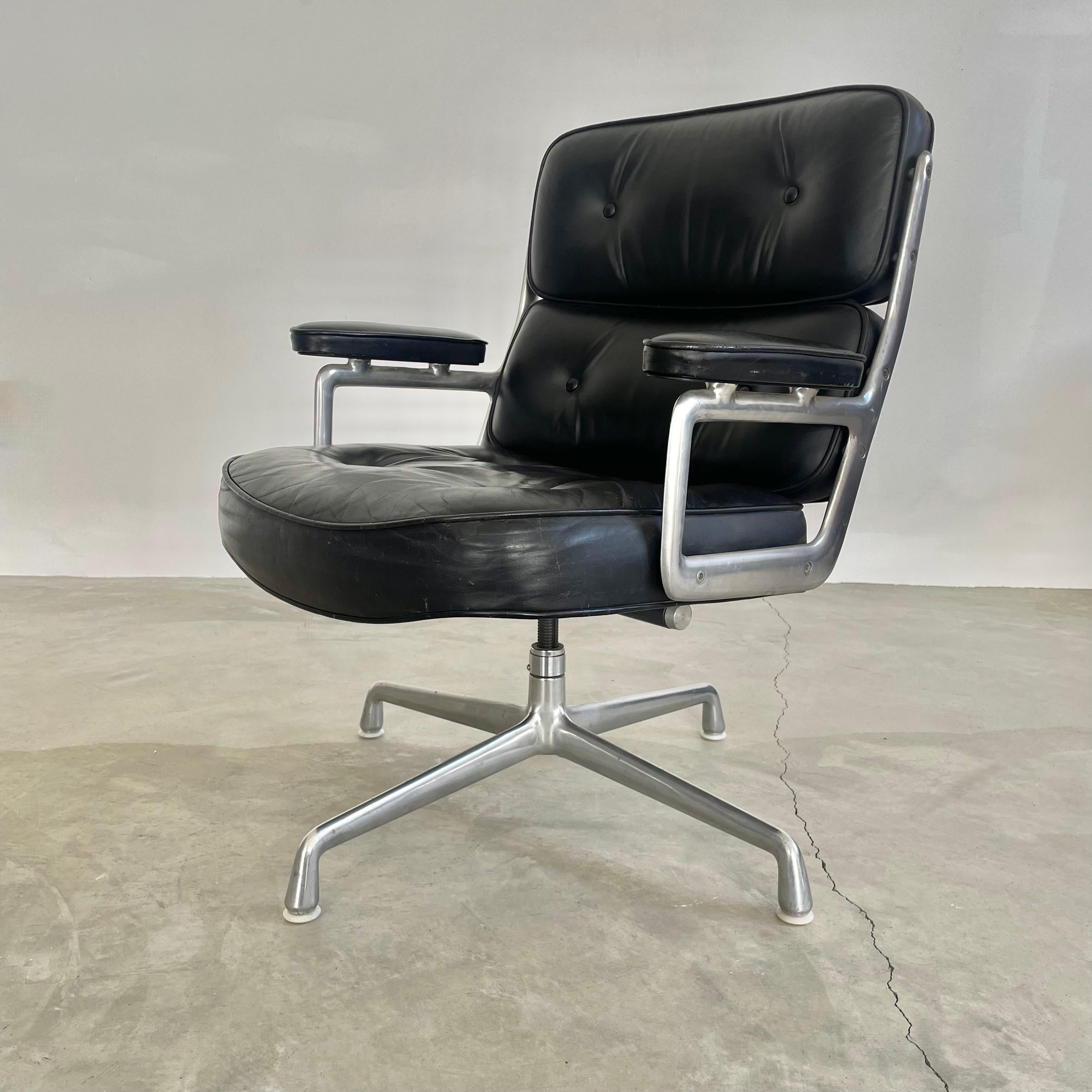 Eames Time Life Chair in Black Leather for Herman Miller, 1990s USA 1