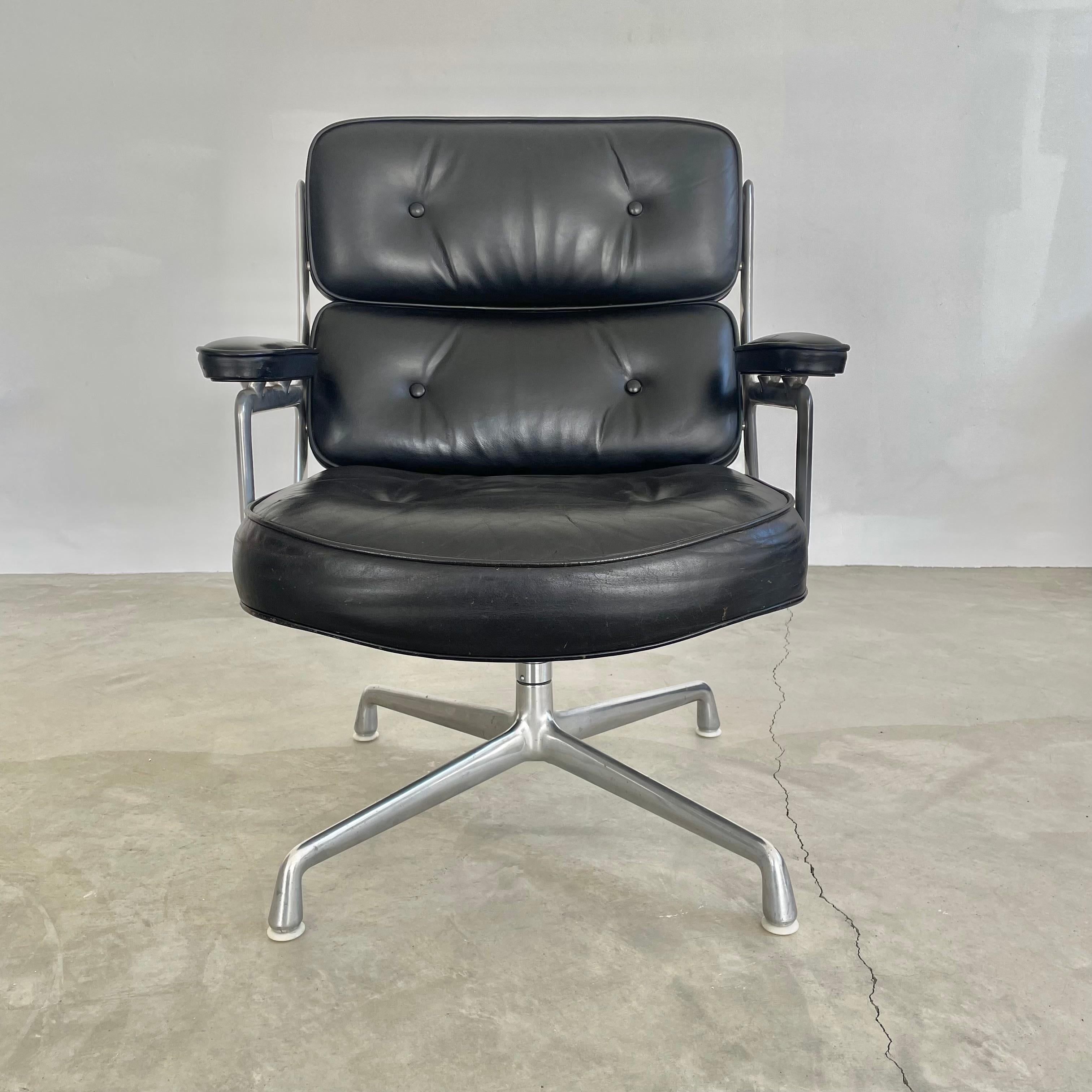 Eames Time Life Chair in Black Leather for Herman Miller, 1990s USA 2