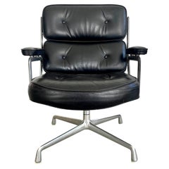 Eames Time Life Chair in Black Leather for Herman Miller, 1990s USA