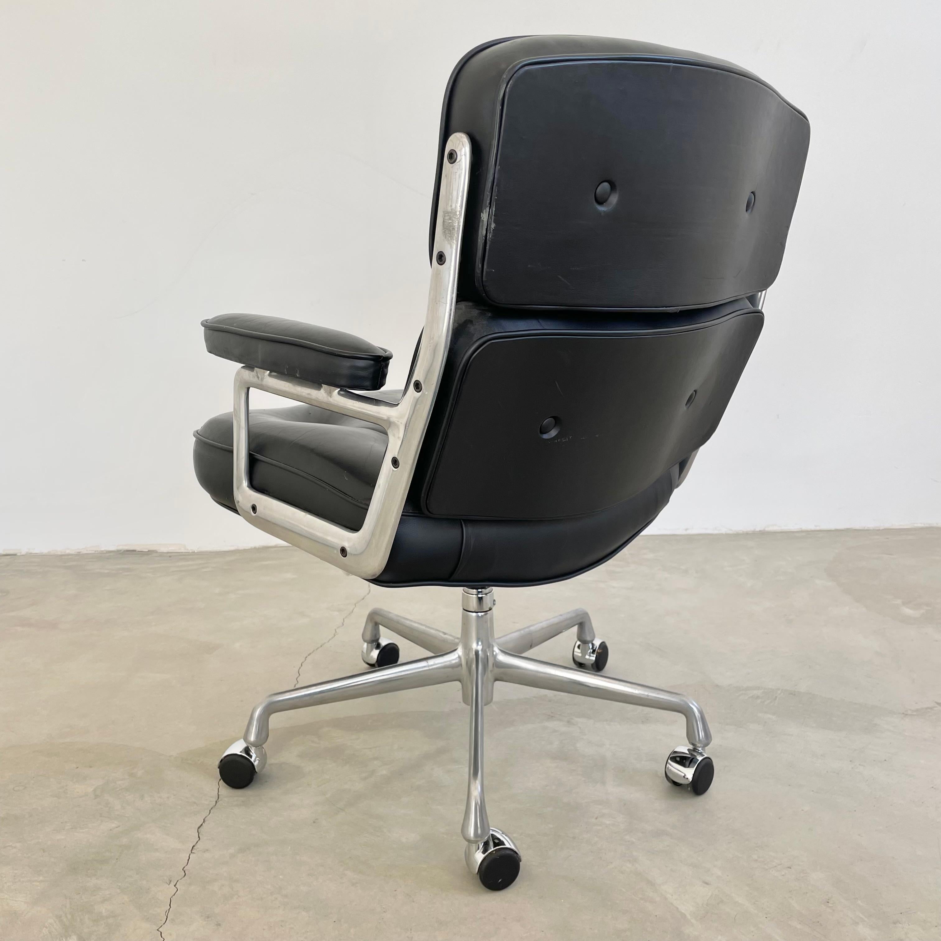 Eames Time Life Chair in Black Leather for Herman Miller, 2006 USA 1