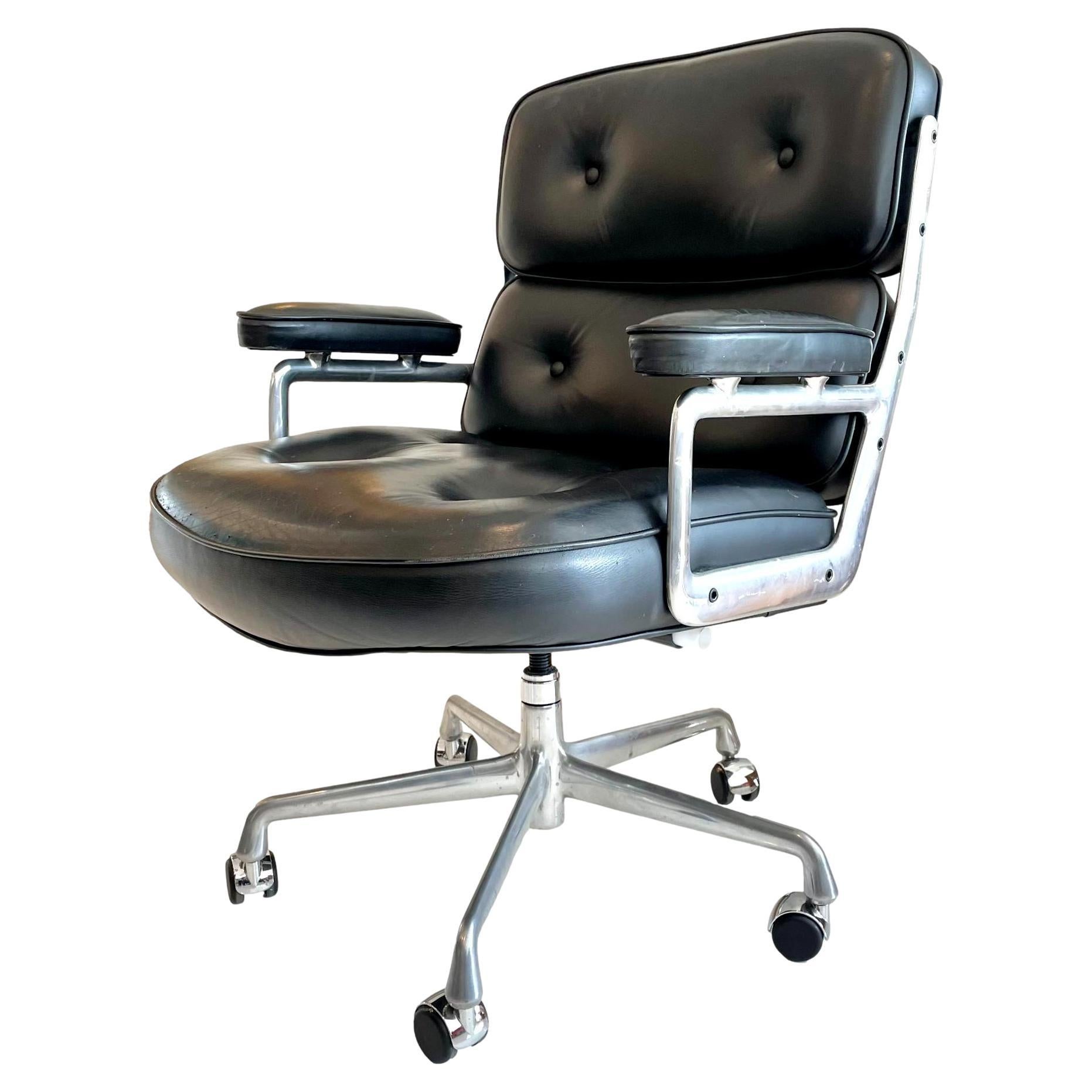 Eames Time Life Chair in Black Leather for Herman Miller, 2006 USA