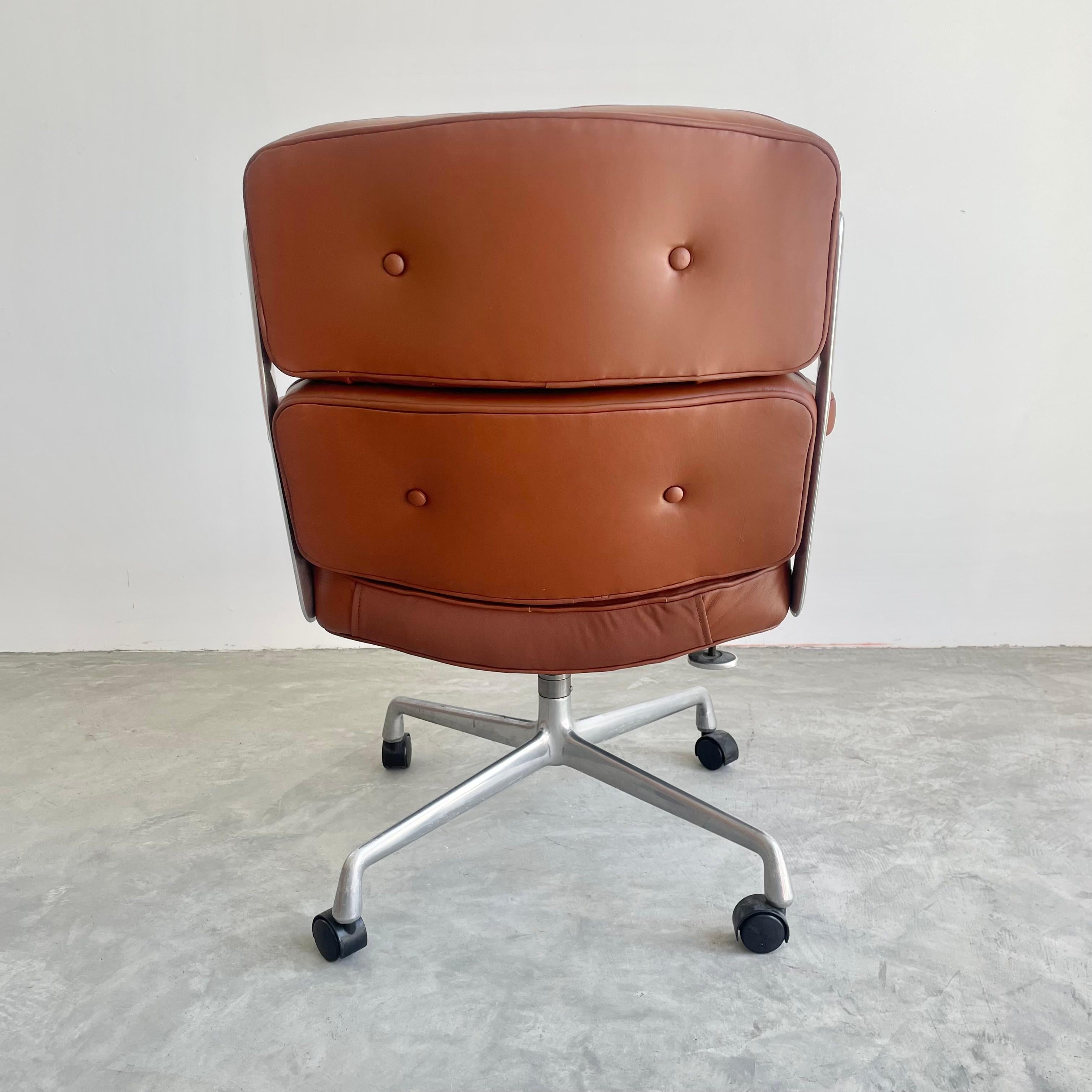 Eames Time Life Chair in Brown Leather for Herman Miller, 1984 USA 1