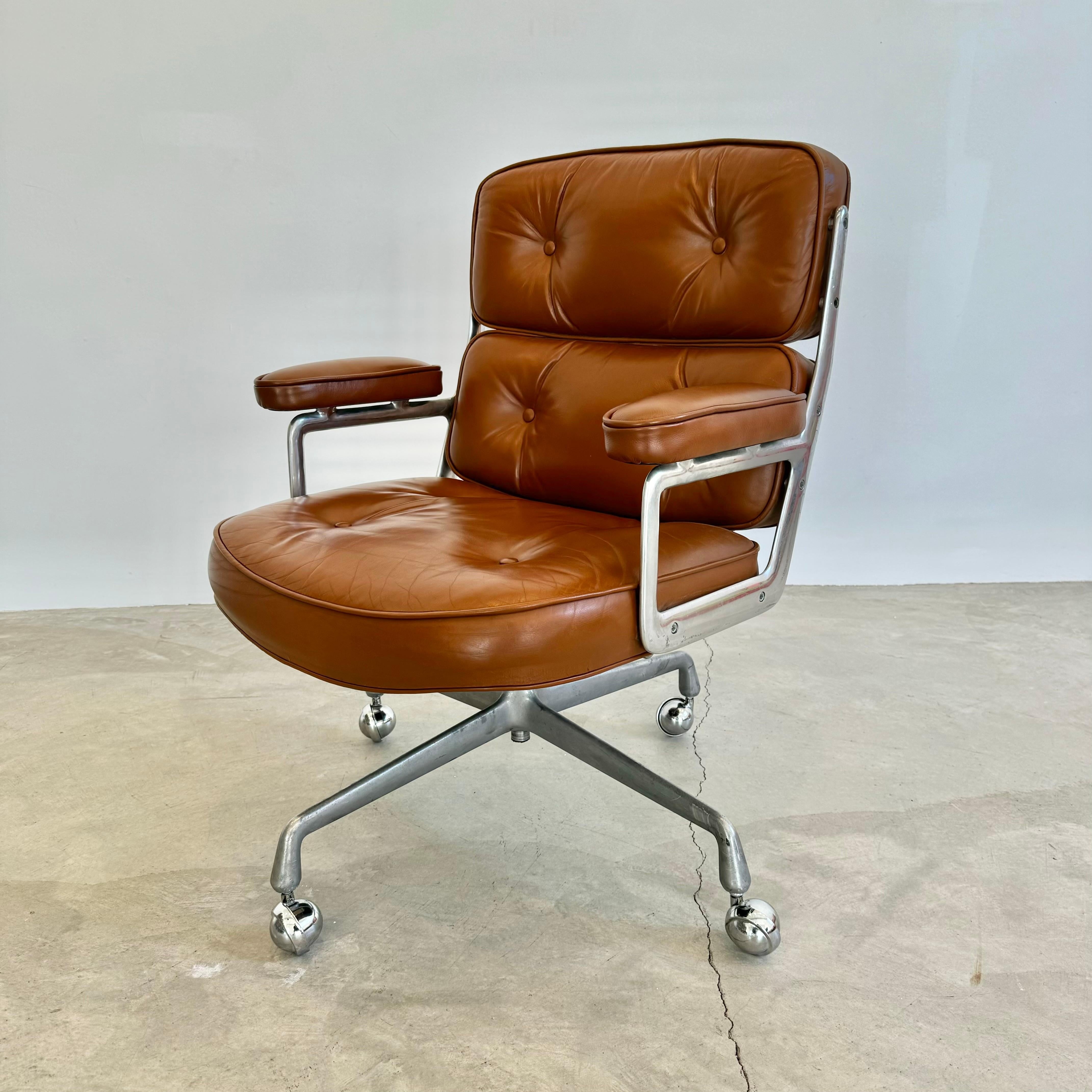 Eames Time Life Chair in Butterscotch Leather for Herman Miller, 1970s USA 4