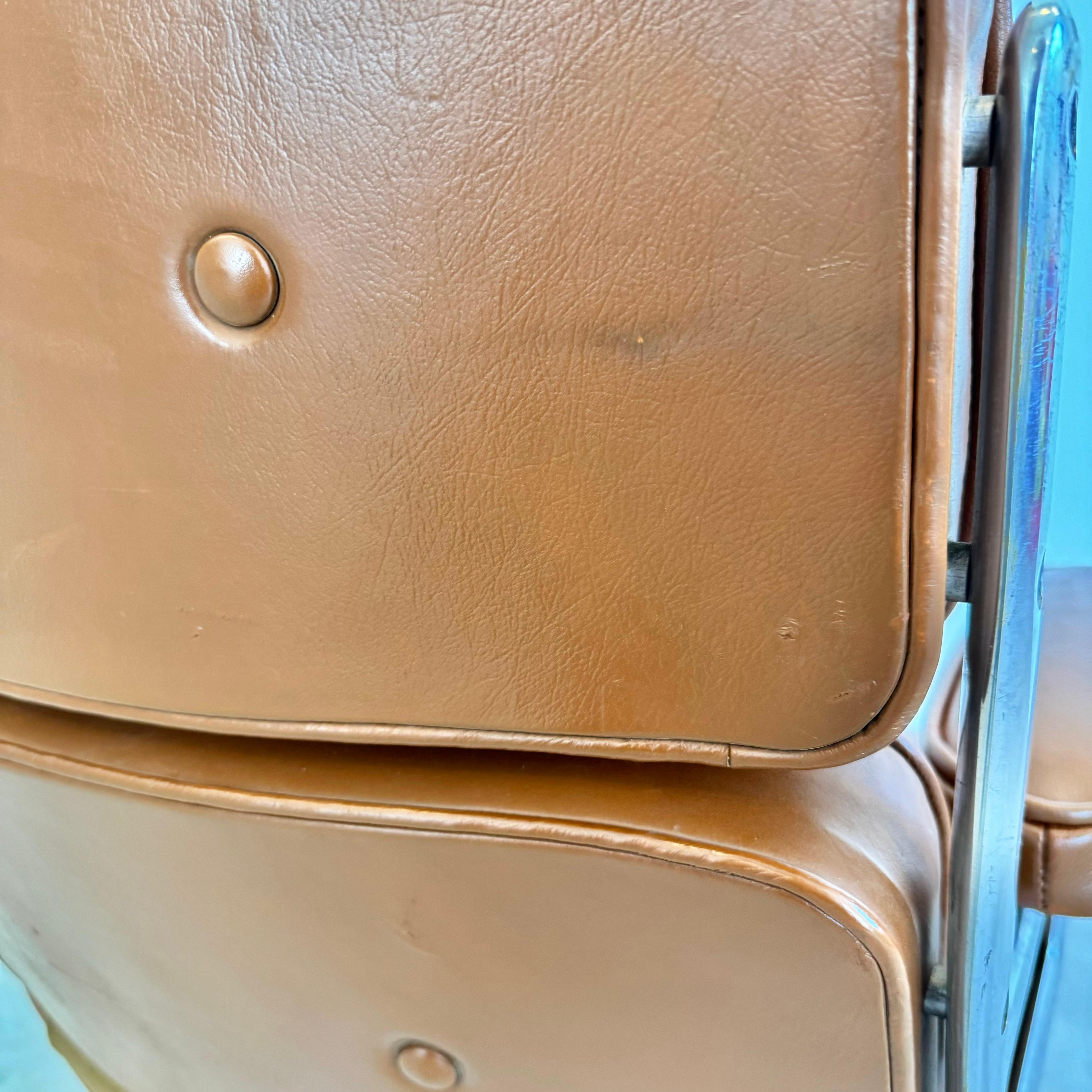 Eames Time Life Chair in Butterscotch Leather for Herman Miller, 1970s USA 8