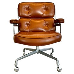 Eames Time Life Chair in Butterscotch Leather for Herman Miller, 1970s USA