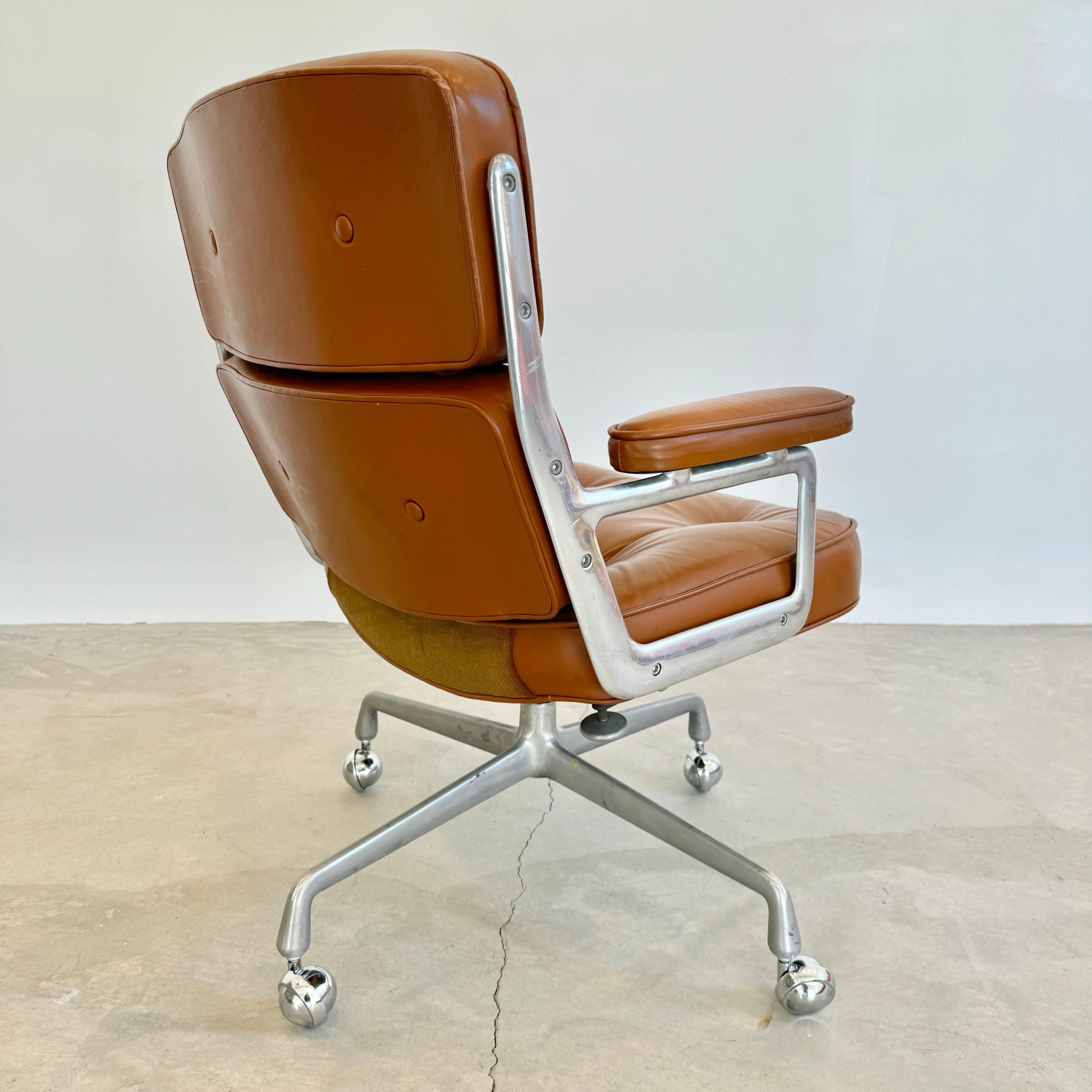 Eames Time Life Chair in Butterscotch Leather for Herman Miller, 1977 USA 3