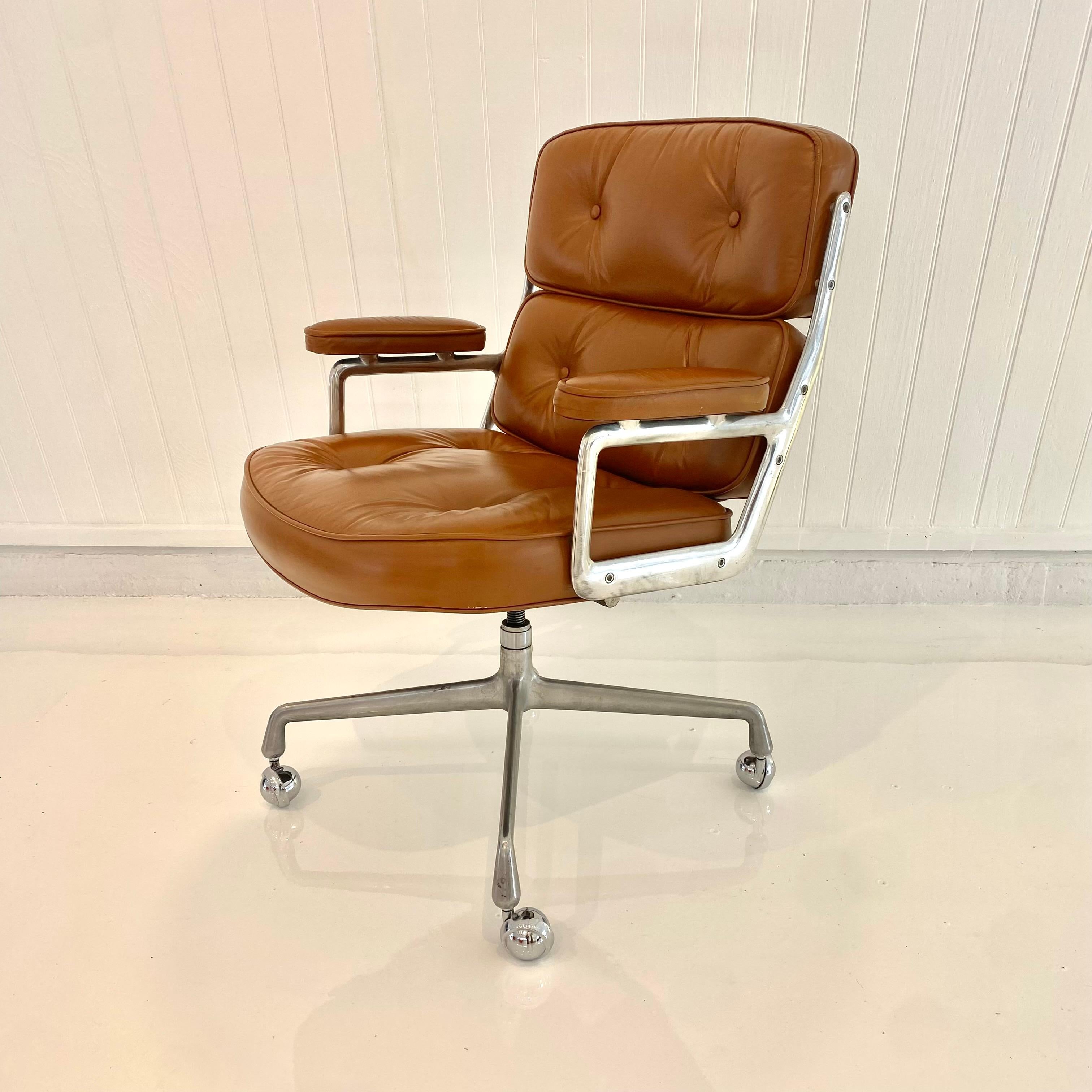 Eames Time Life Chair aus Butterscotch-Leder für Herman Miller, 1977 USA (Moderne der Mitte des Jahrhunderts)