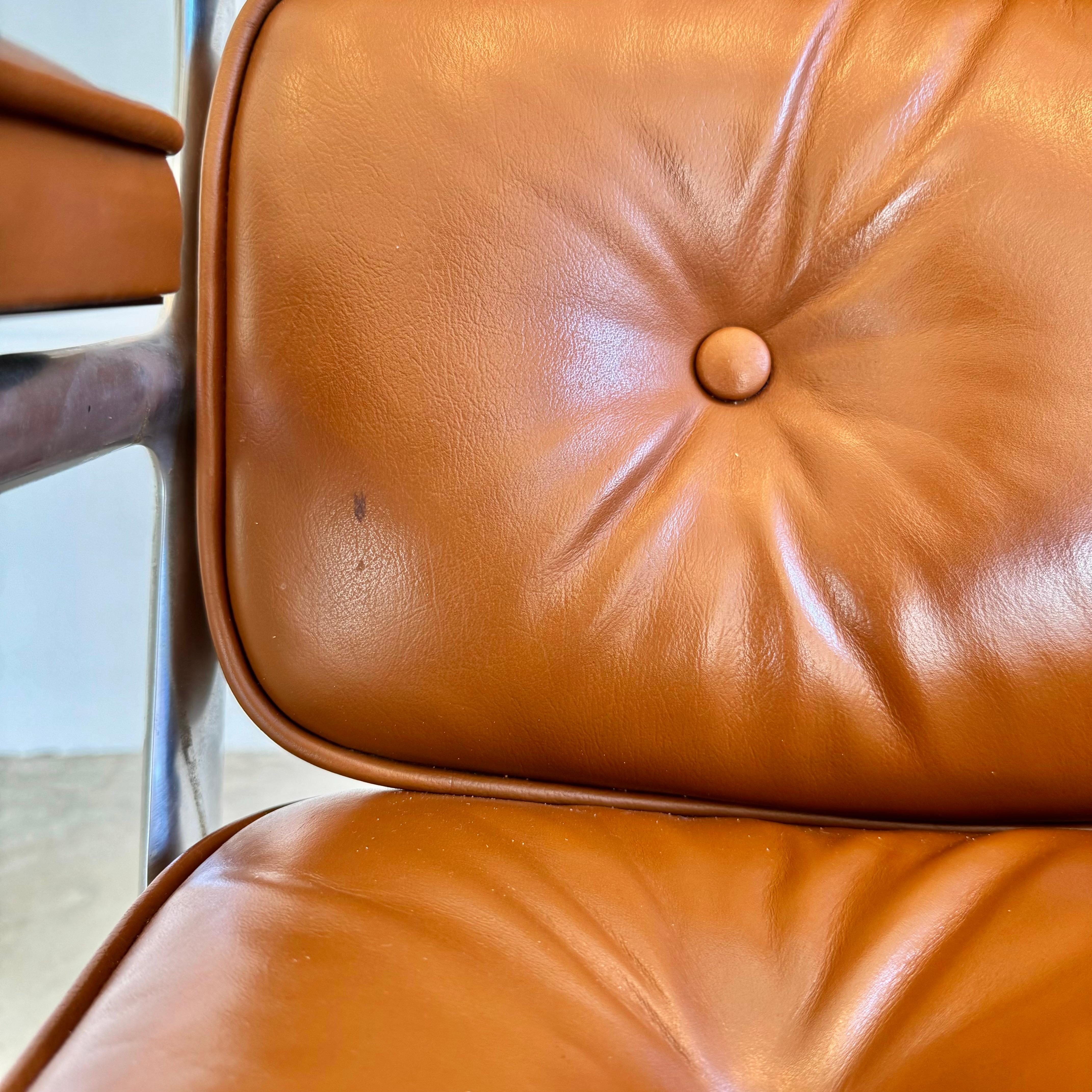 American Eames Time Life Chair in Butterscotch Leather for Herman Miller, 1977 USA