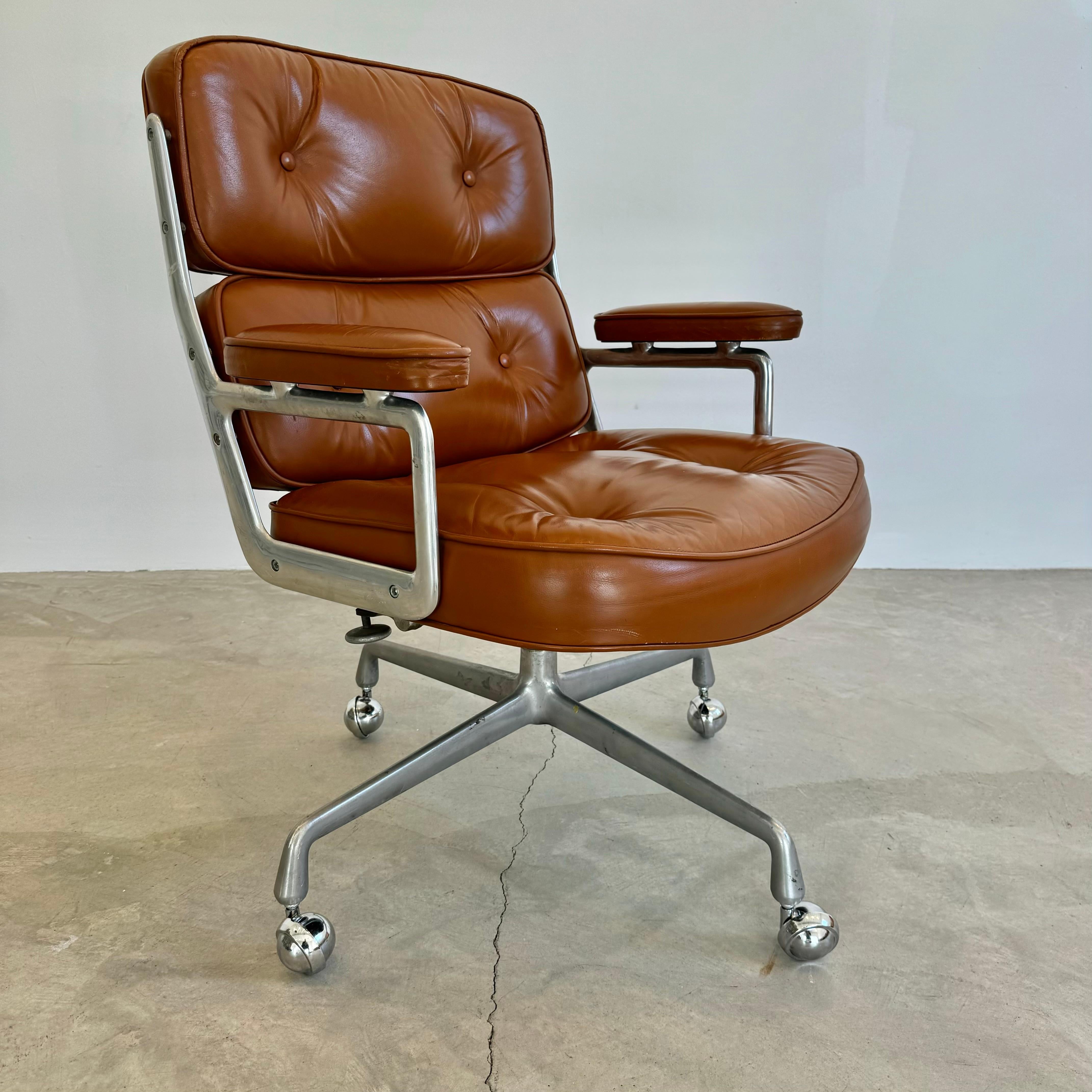 Late 20th Century Eames Time Life Chair in Butterscotch Leather for Herman Miller, 1977 USA