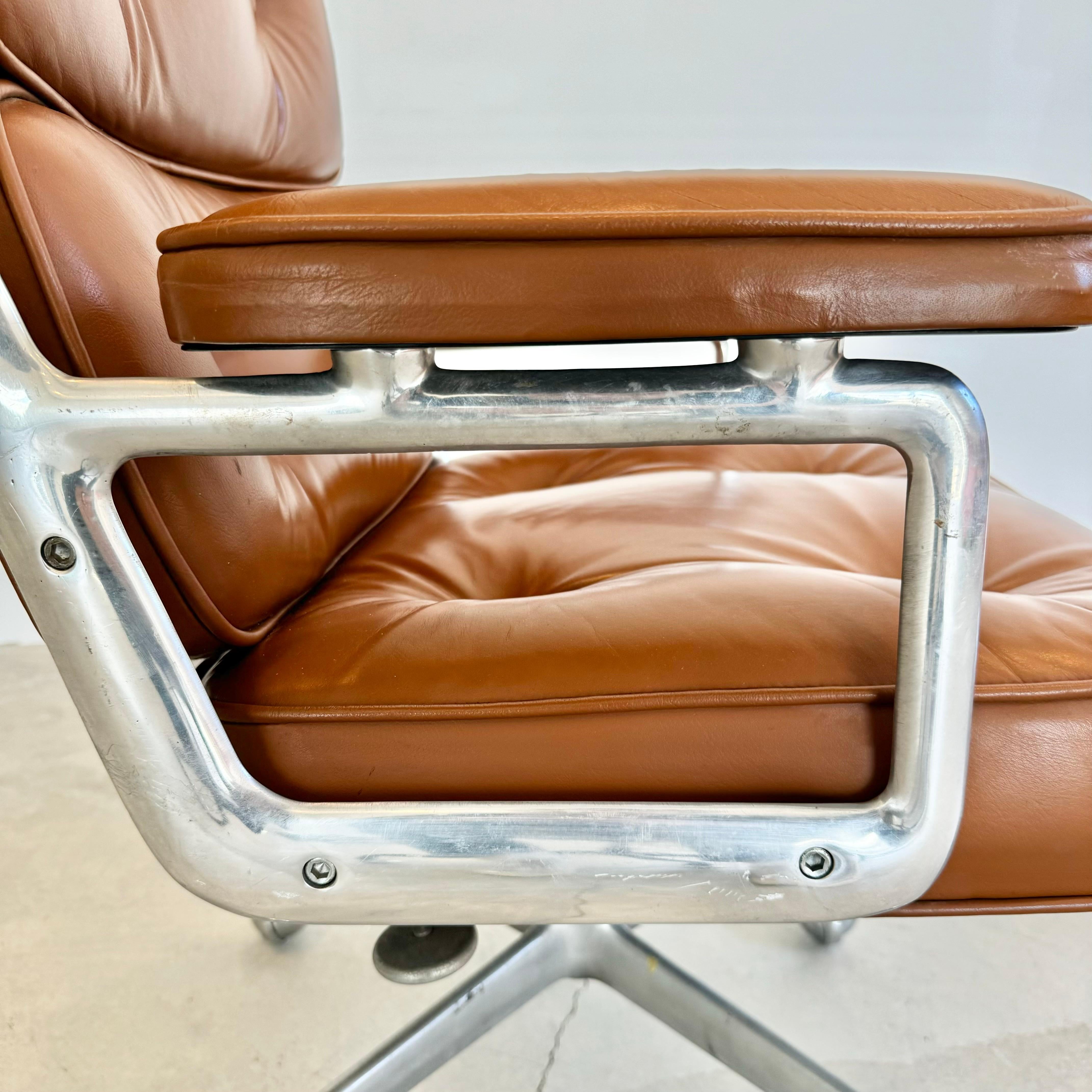 Eames Time Life Chair in Butterscotch Leather for Herman Miller, 1977 USA 1