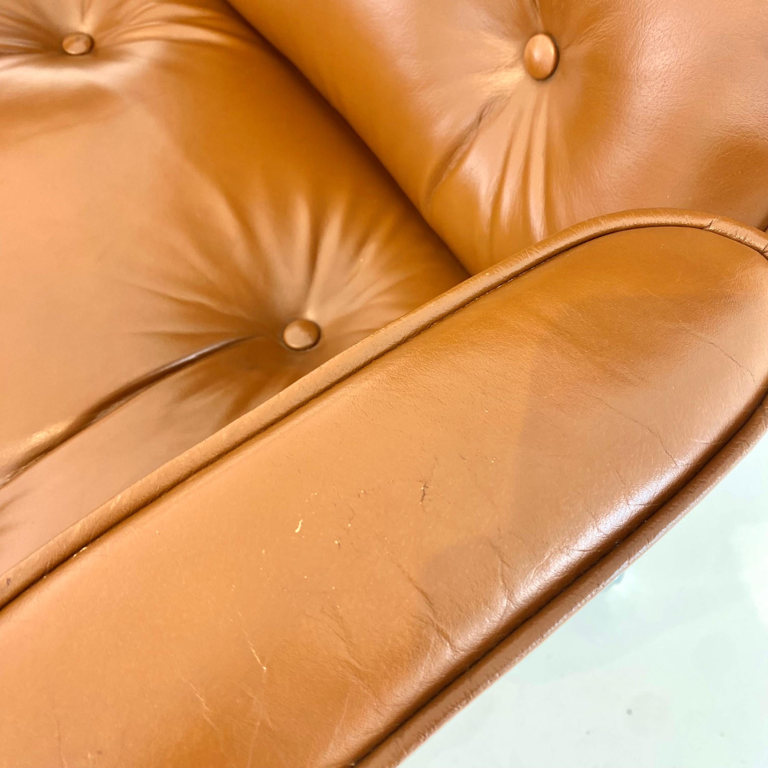 Eames Time Life Chair aus Butterscotch-Leder für Herman Miller, 1977 USA 2