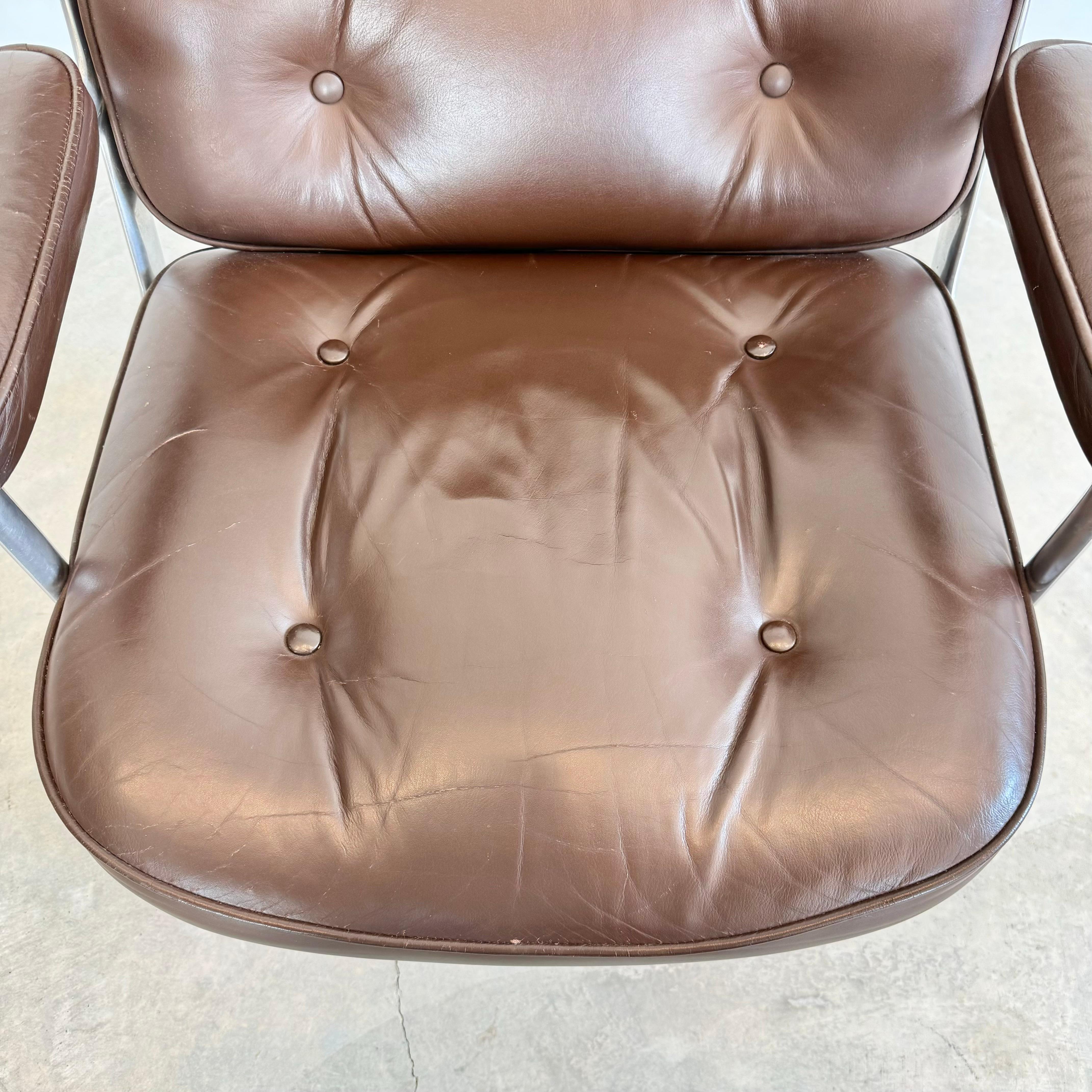 Eames Time Life Chair in Chocolate Leather for Herman Miller, 1978 USA For Sale 6