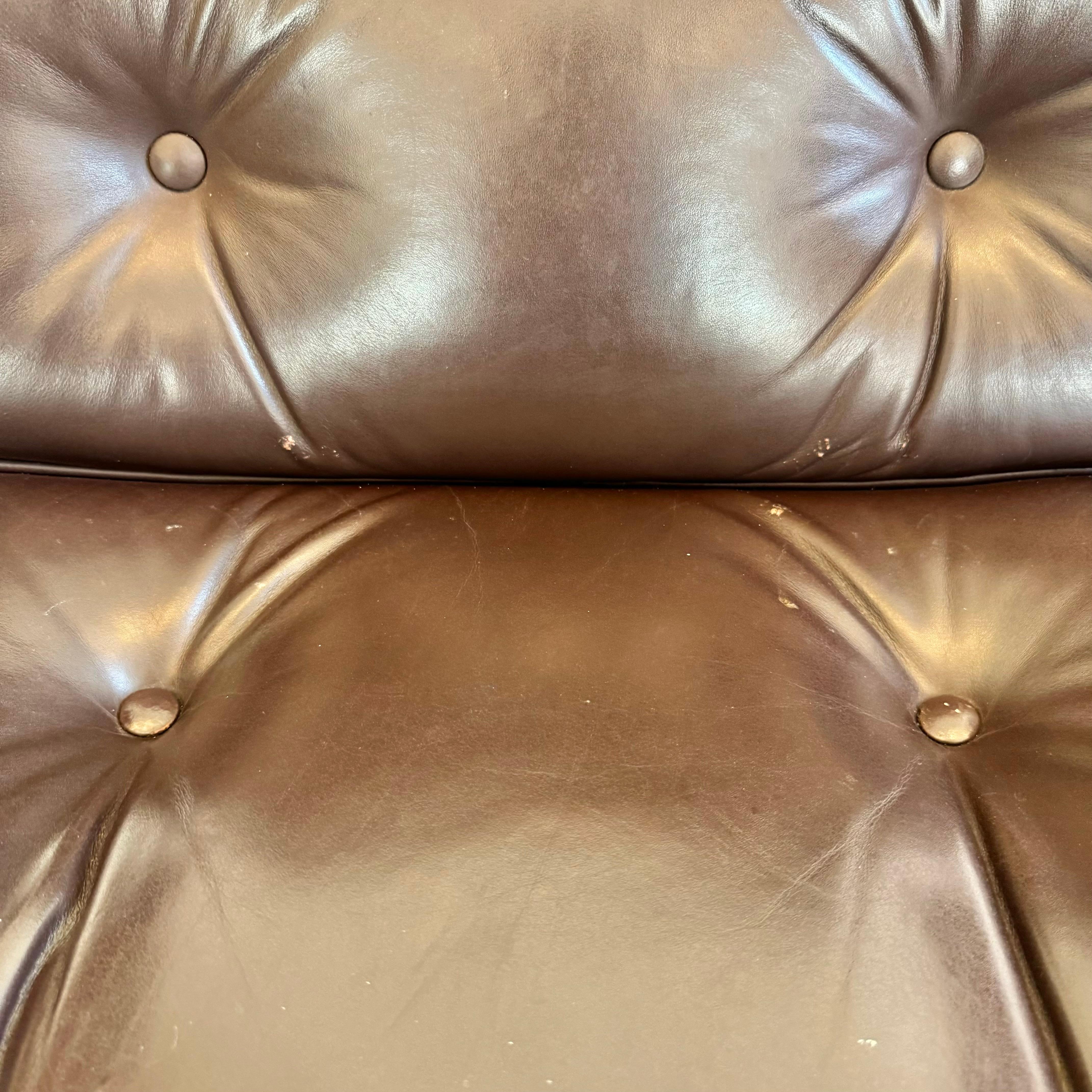 American Eames Time Life Chair in Eggplant Leather for Herman Miller, 1984 USA For Sale