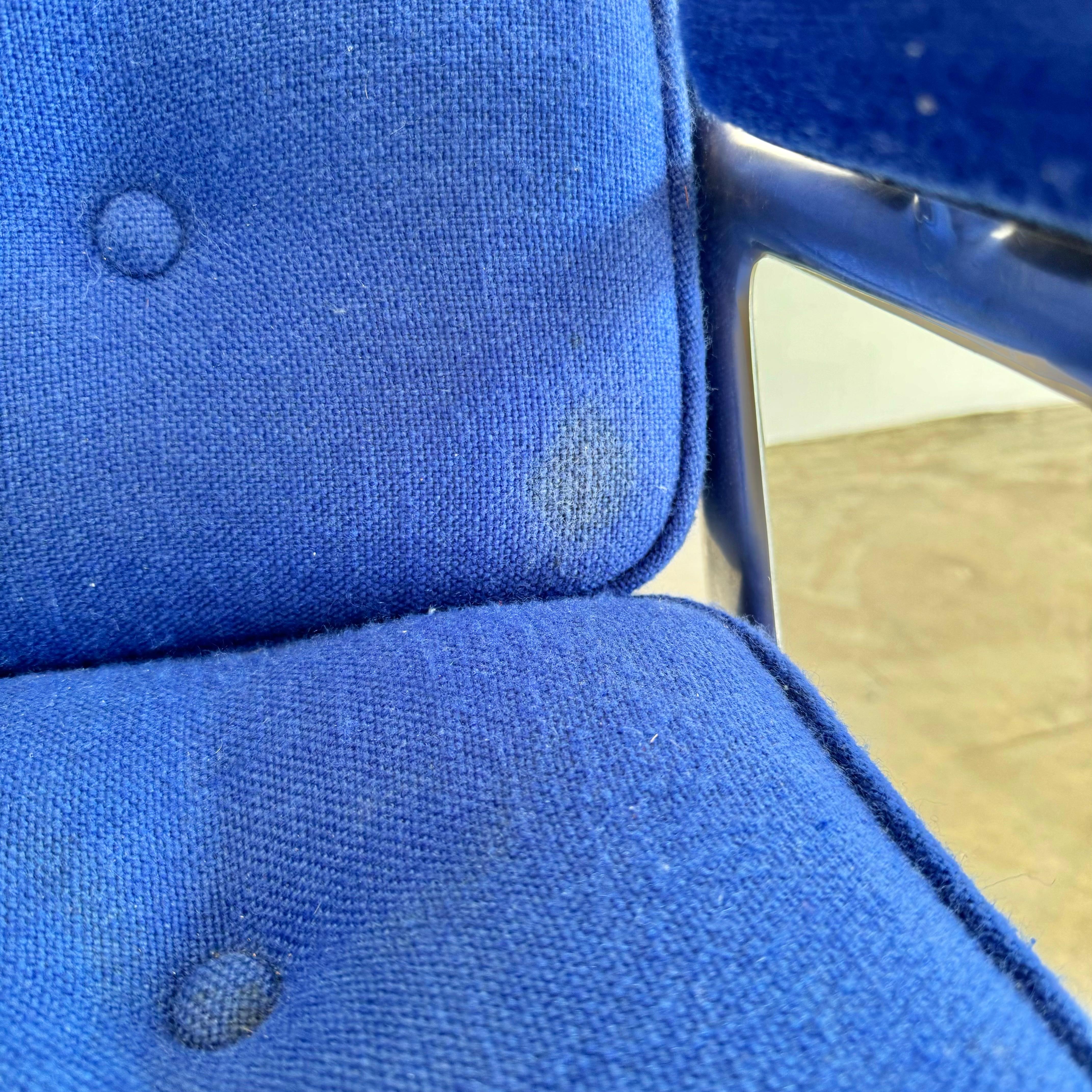 Eames Time Life Chair in Navy Blue Burlap for Herman Miller, 1970s USA 5