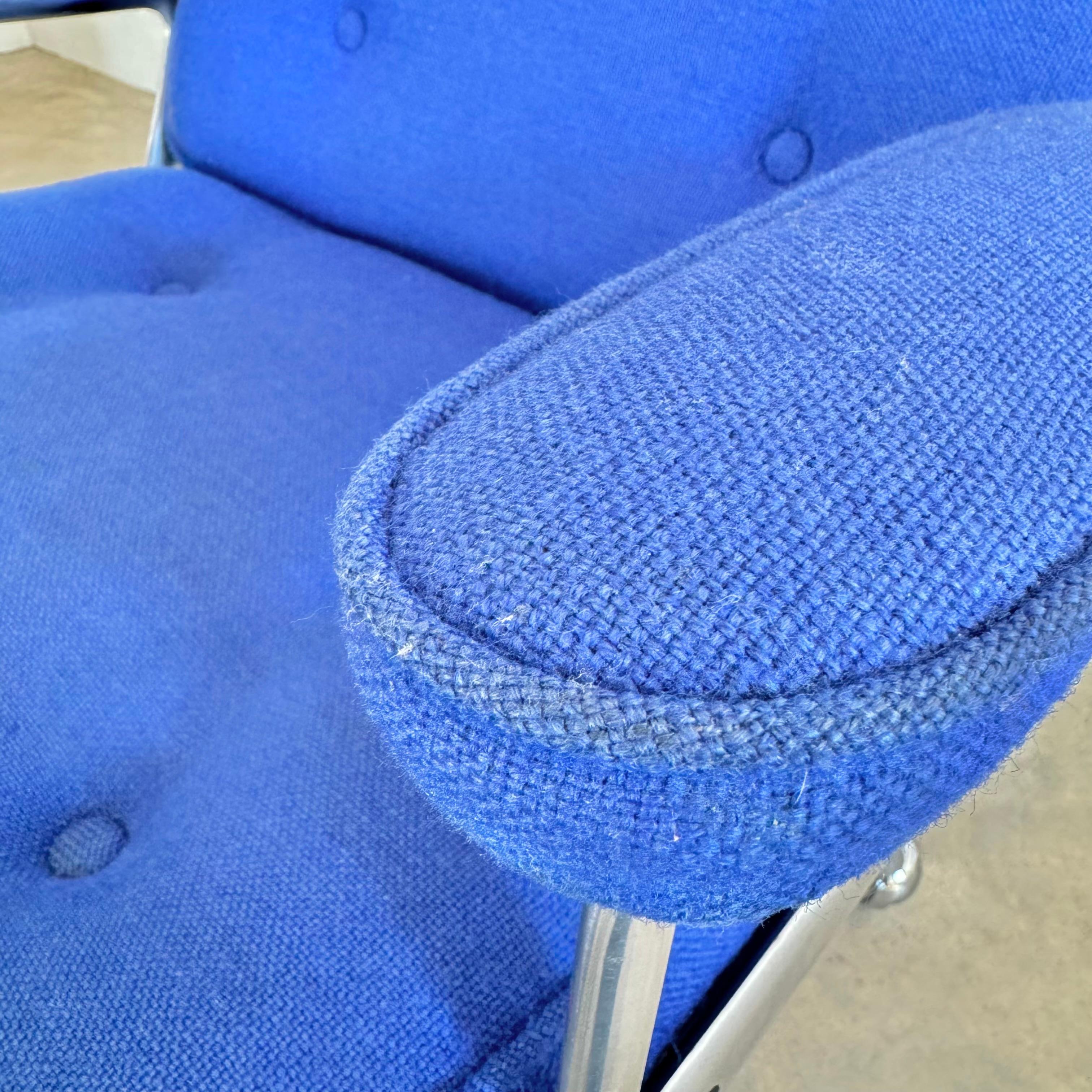 Eames Time Life Chair in Navy Blue Burlap for Herman Miller, 1970s USA 7