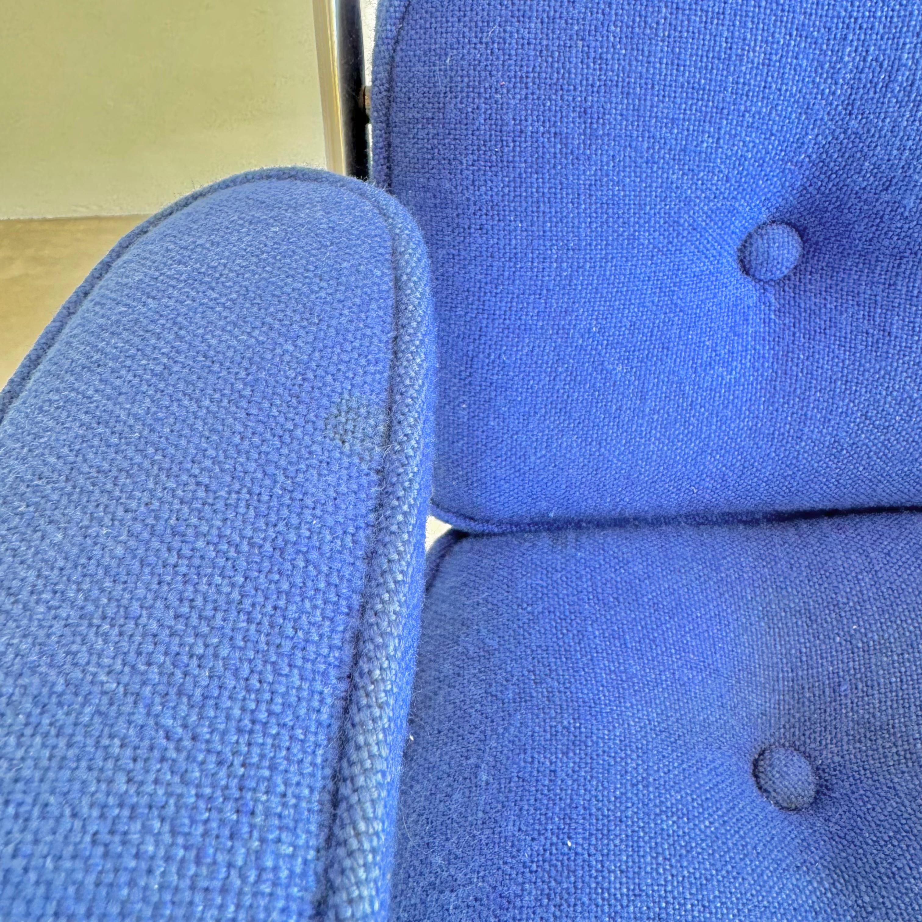 Eames Time Life Chair in Navy Blue Burlap for Herman Miller, 1970s USA 8