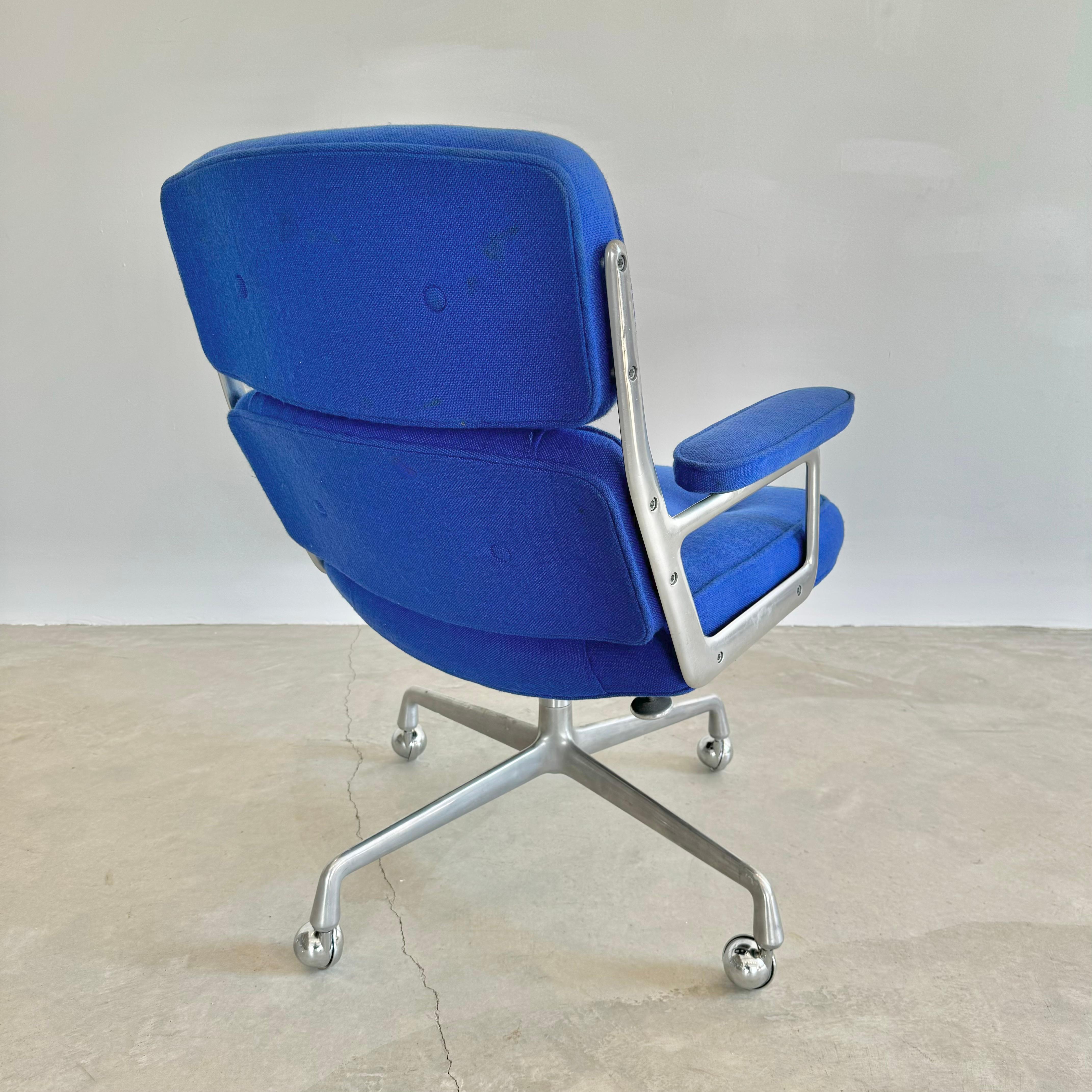 Eames Time Life Chair in Navy Blue Burlap for Herman Miller, 1970s USA 1