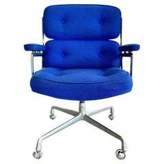 Eames Time Life-Stuhl aus marineblauer Wurzelholzklappe für Herman Miller, 1970er Jahre, USA