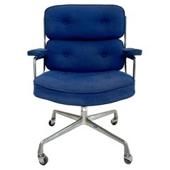 Eames Time Life Chair in Navy Blue Burlap for Herman Miller, 1978 USA