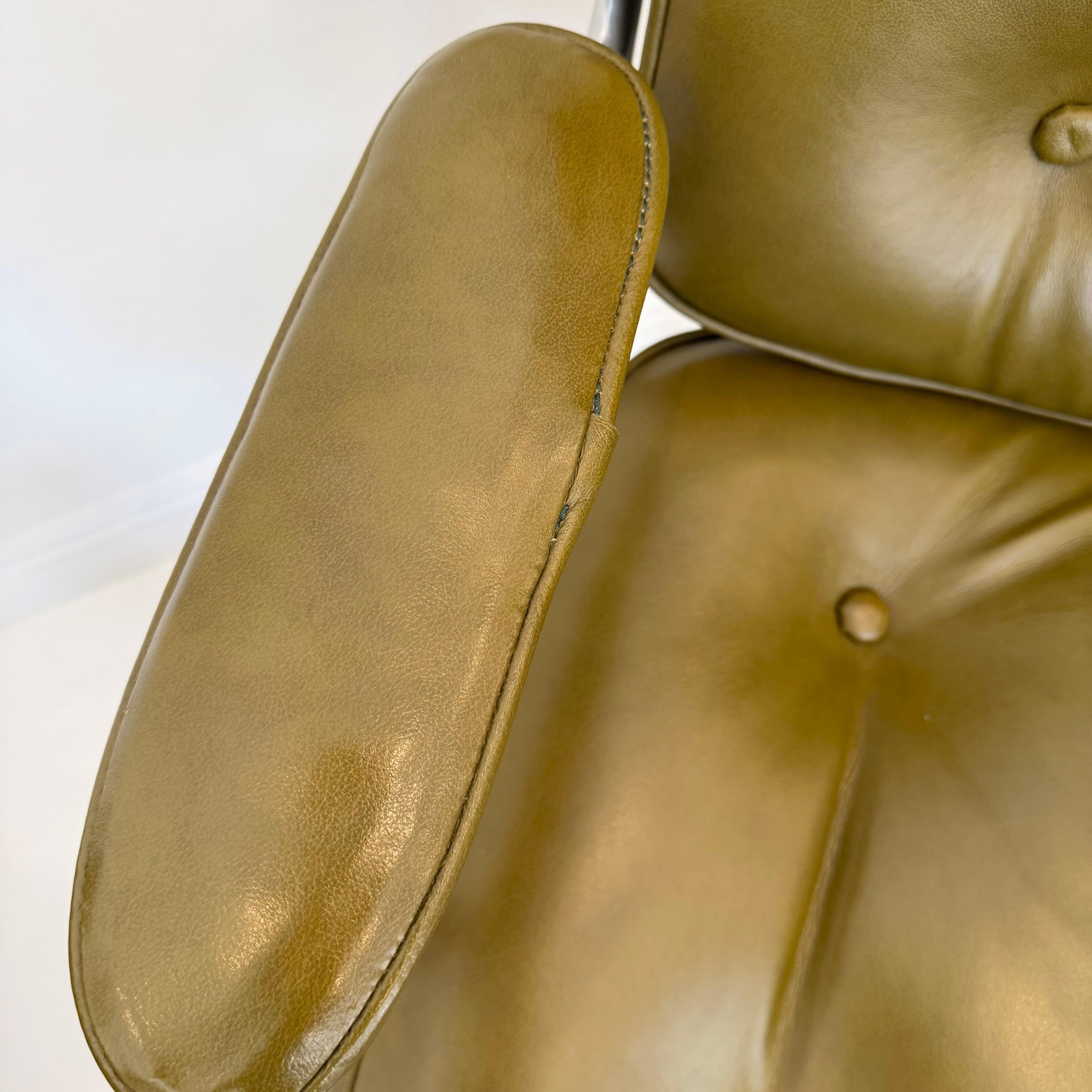 Chaise Eames Time Life en cuir olive pour Herman Miller, années 1980 aux États-Unis en vente 5