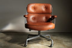 Eames Time Life Executive Chair in Whiskey Calf Skin Leather, 1970s