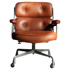 Eames Time Life Executive Chair in Whiskey Calf Skin Leather, 1970s