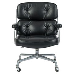 Eames Time Life Executive Lobby Chair Herman Miller Black Leather Office Chair