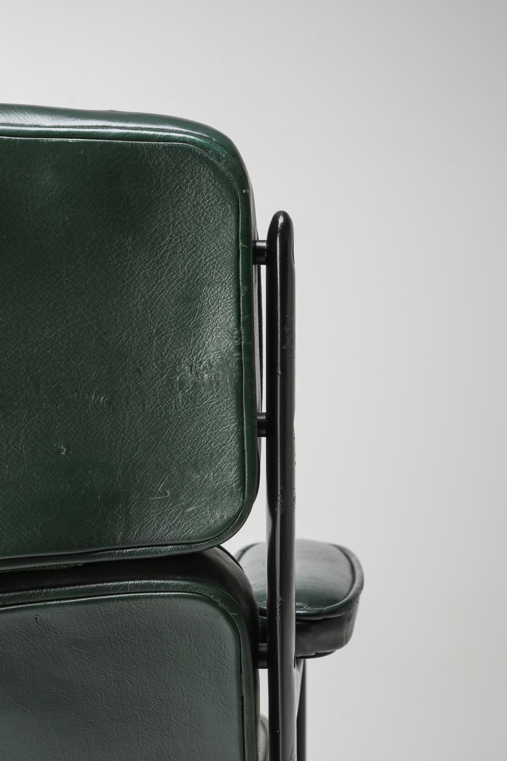 Eames Time Life Lobby Chair EA108 in Green Leather 3