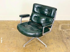 Eames Time Life "Lobby" Chair - Green Leather - 1st Generation Model 675