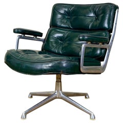 Eames Time Life "Lobby" Chair - Green Leather - 1st Generation Model 675