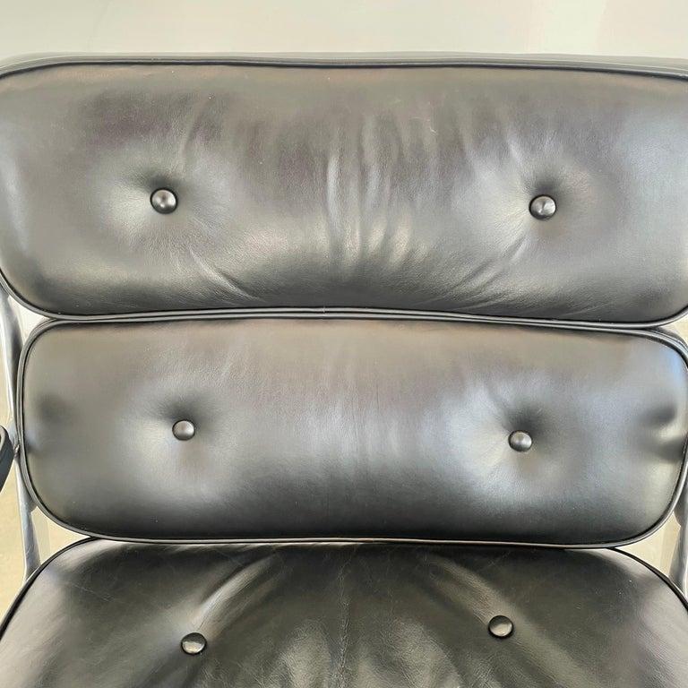 North American Eames Time Life Lobby Chair in Black Leather for Herman Miller, 1983 USA