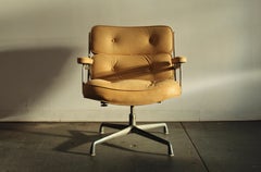Eames Time Life Lobby Chair in Natural Leather, 1970s