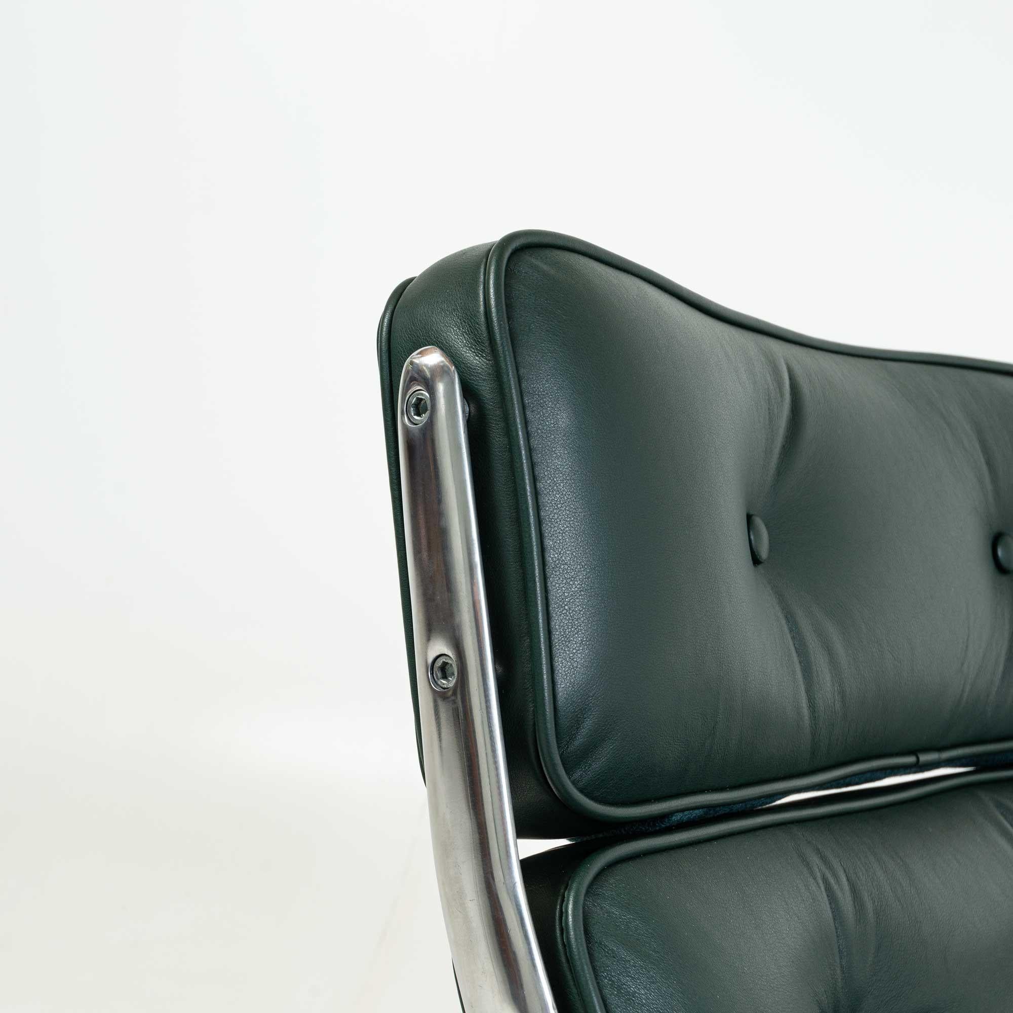 Eames Time Life Lobby Lounge Chair ES105/675 in Midnight Green Aniline Leather 2