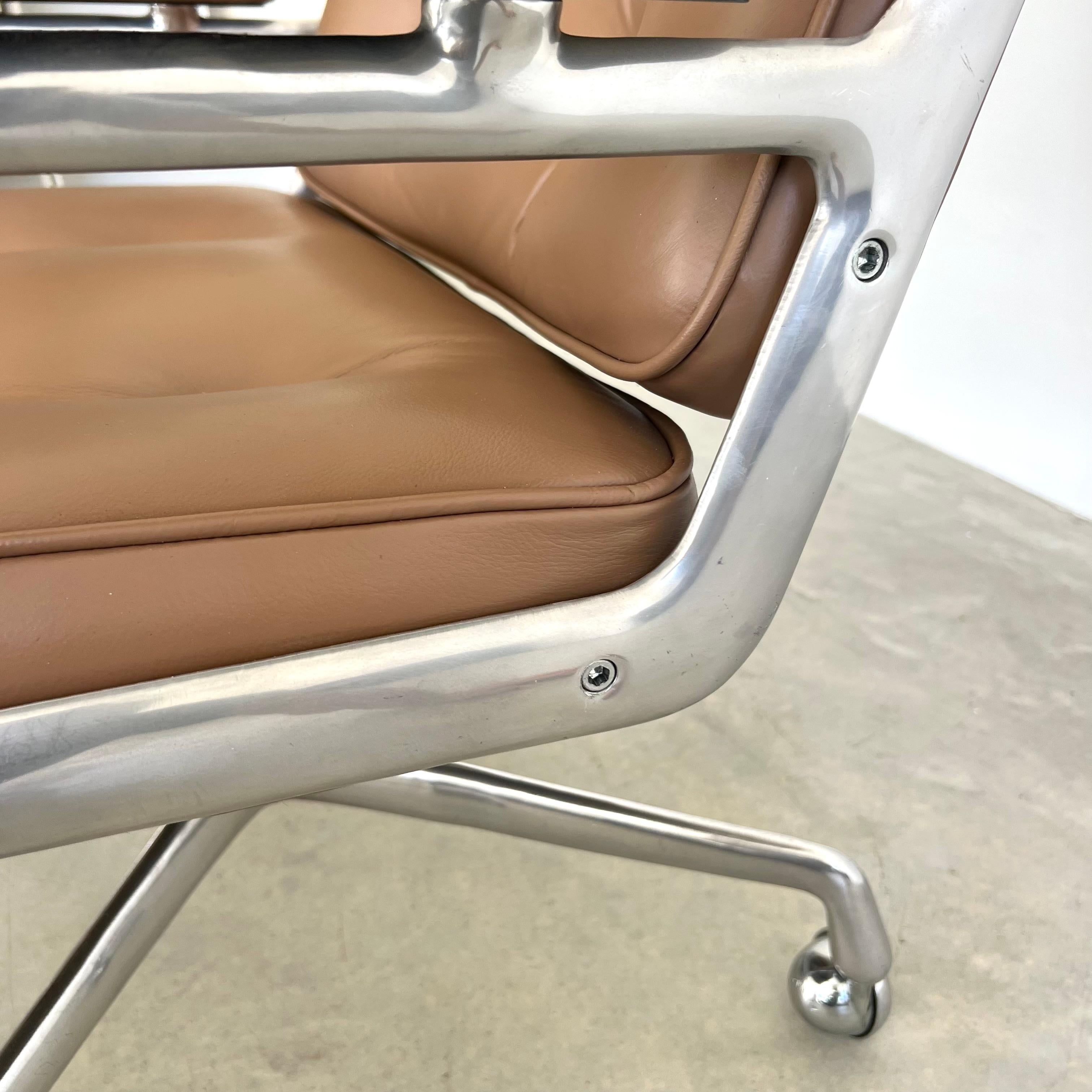 Eames Time Life Lobby Lounge Chair in Tan Leather for Herman Miller, 1980s USA 11