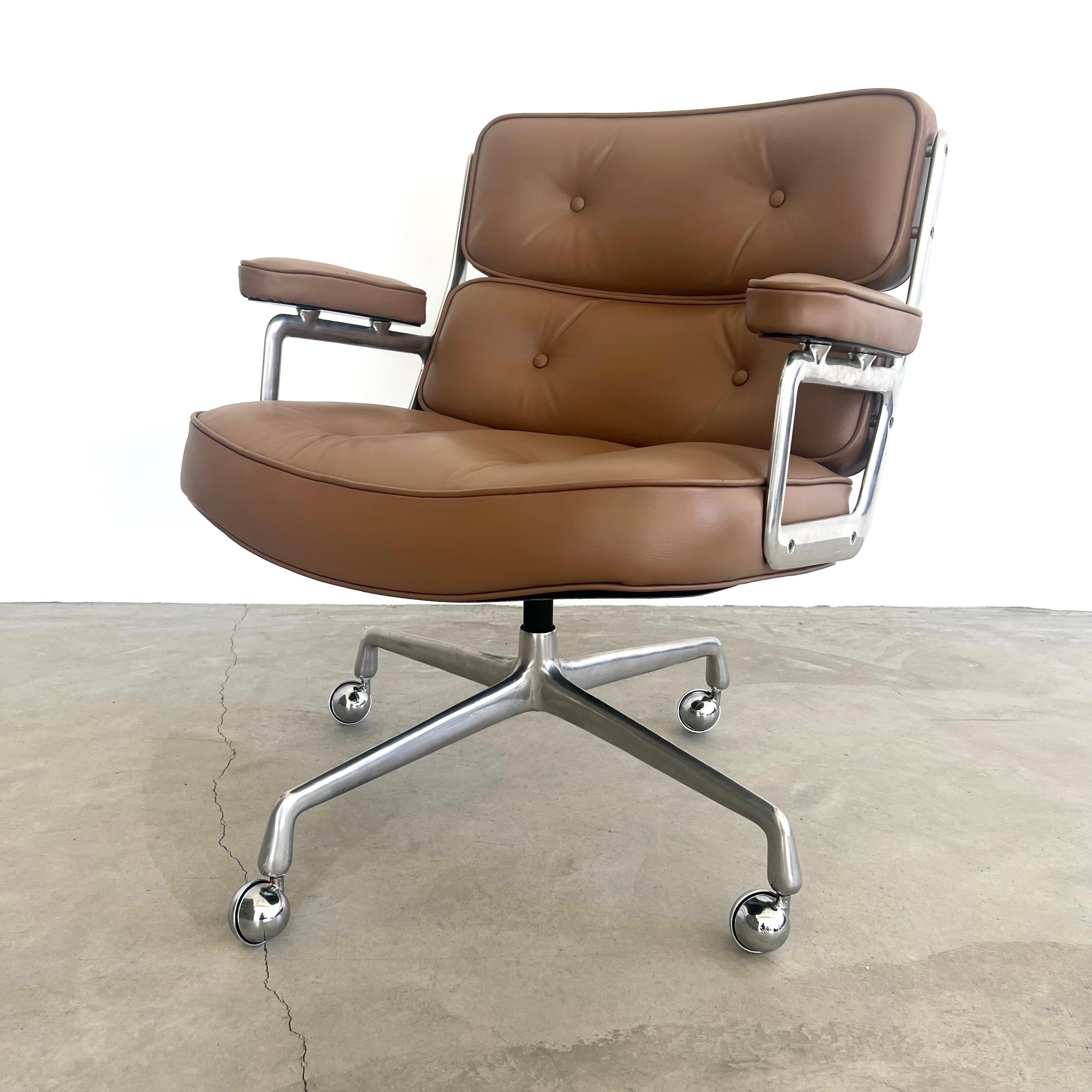 Late 20th Century Eames Time Life Lobby Lounge Chair in Tan Leather for Herman Miller, 1980s USA