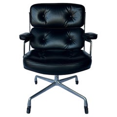 Eames Time Life Office Desk Chair in Black Leather
