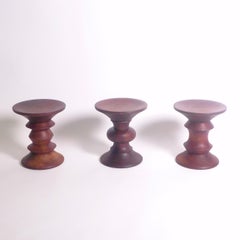Eames Time Life Hocker aus Nussbaumholz, Herman Miller, 3er-Set, USA 1960er Jahre
