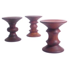 Eames Time Life Stools in Walnut, Herman Miller, set of 3, USA 1960s